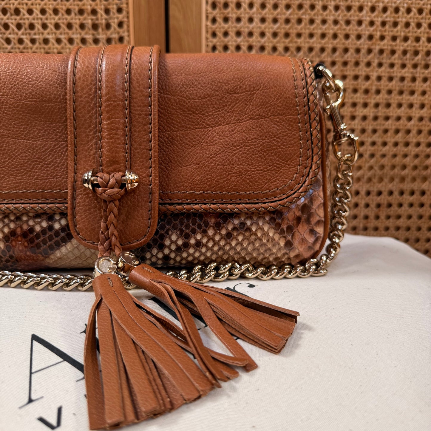 Gucci 2000s Marrakech Python Two Way Chain Bag