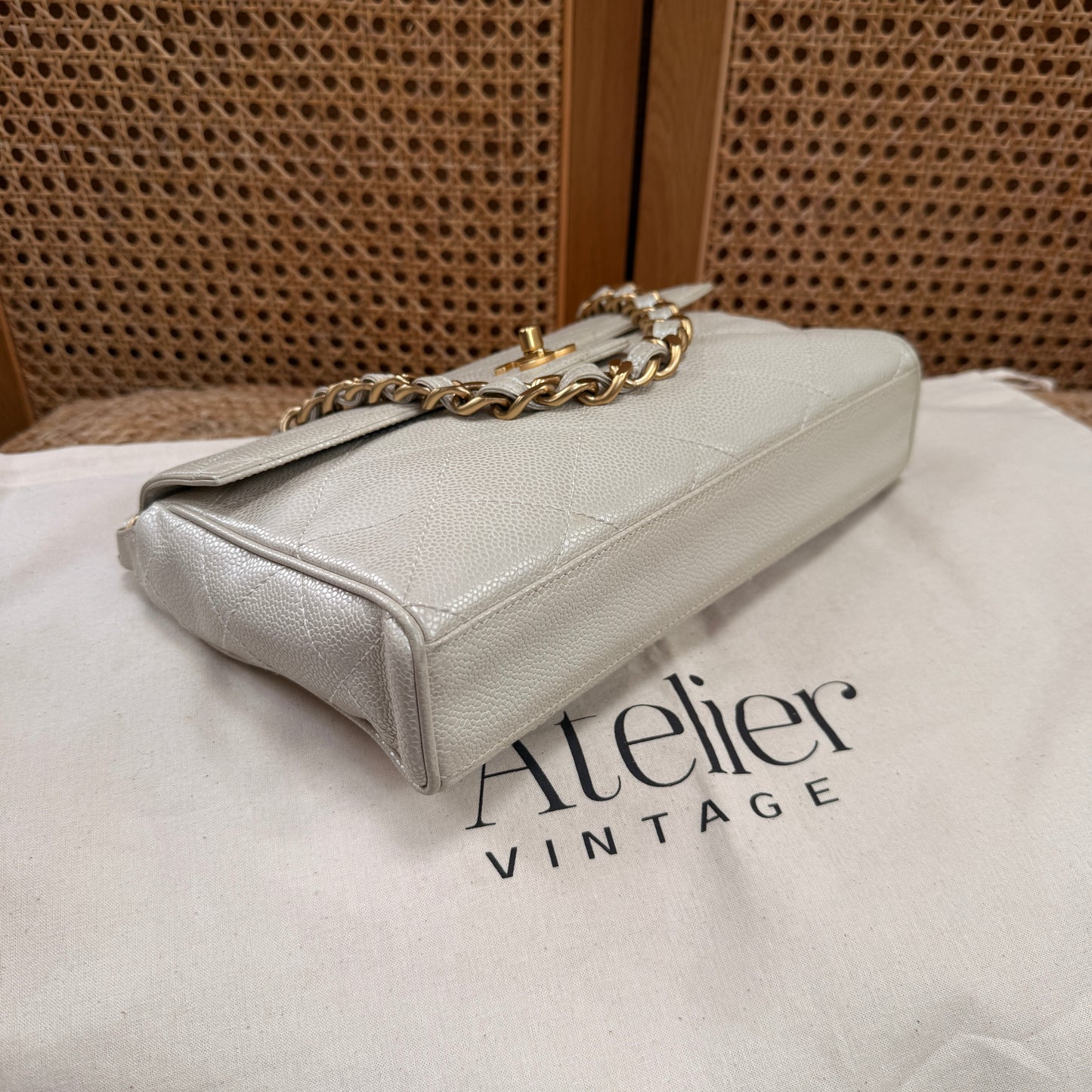 Chanel Ultra Rare 2000 pearlescent Caviar Single Flap