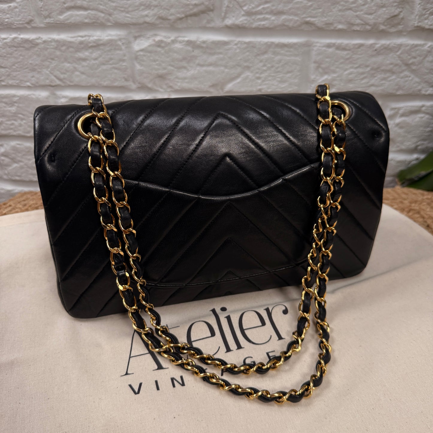 Chanel 1991 Rare & Limited Edition Chevron Classic double flap medium