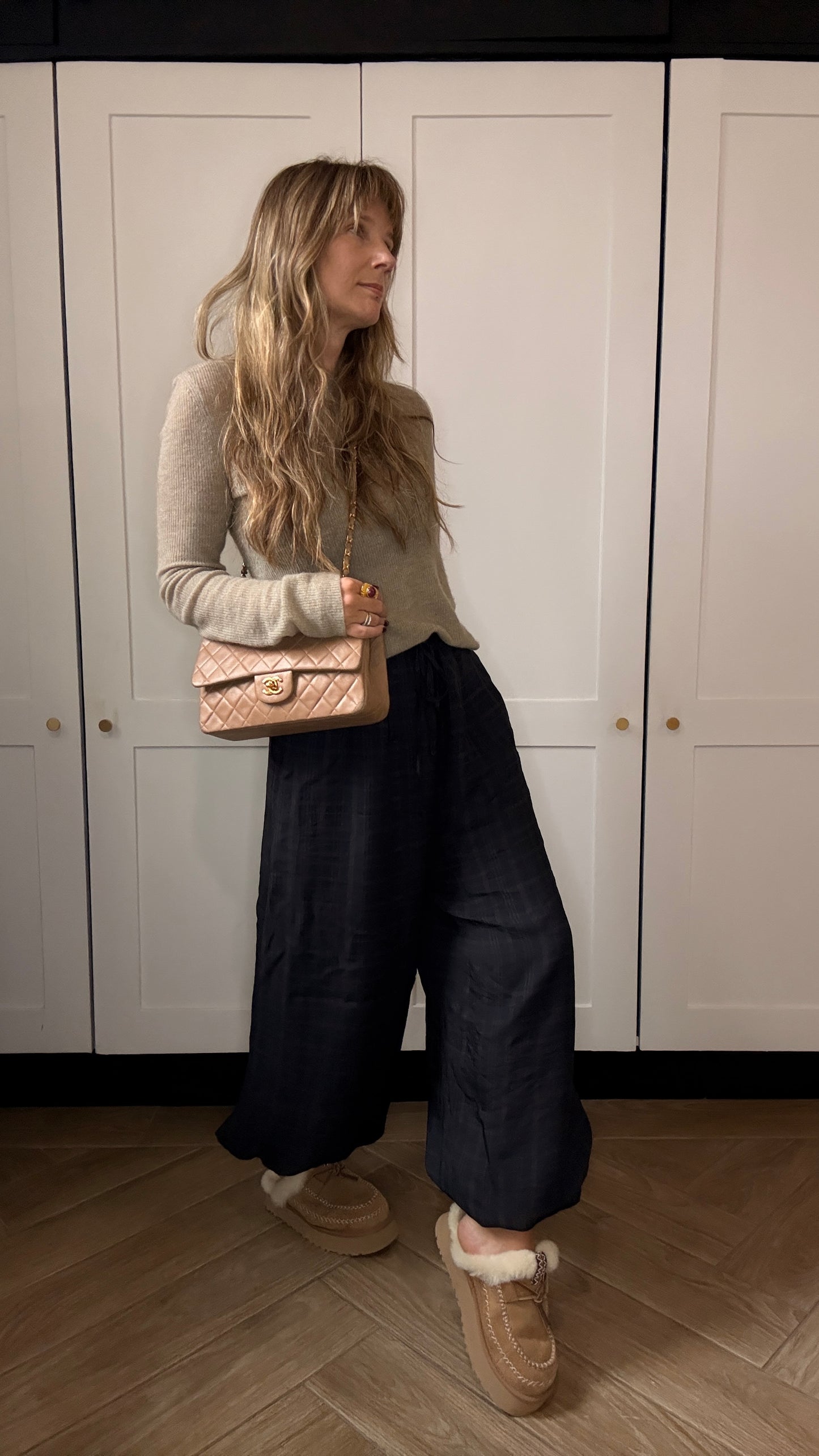 Chanel 1989 Rare Tan Lambskin Leather Classic Double Flap in Medium with 24k Gold Hardware