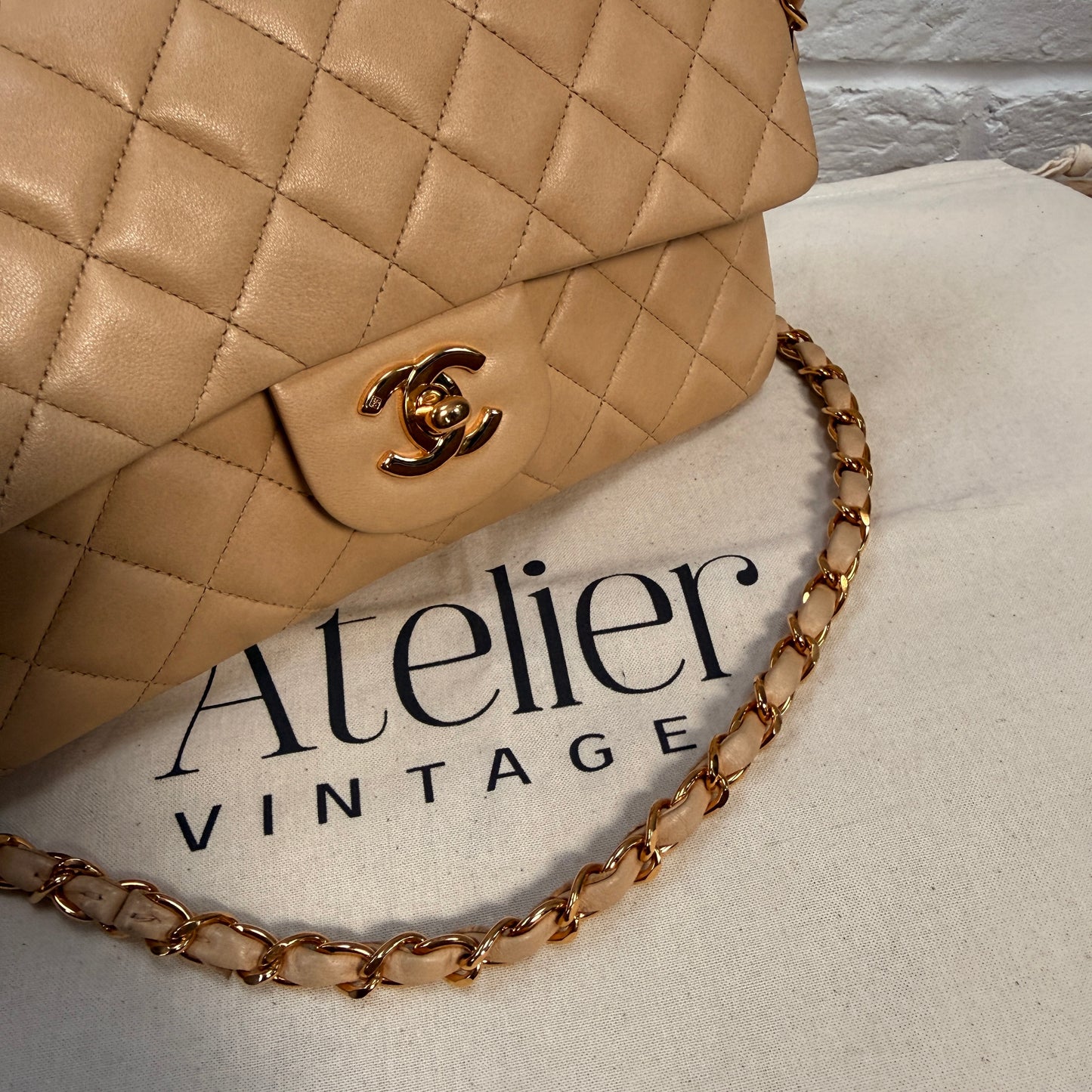 Chanel 1997 Beige Classic Double Flap Small