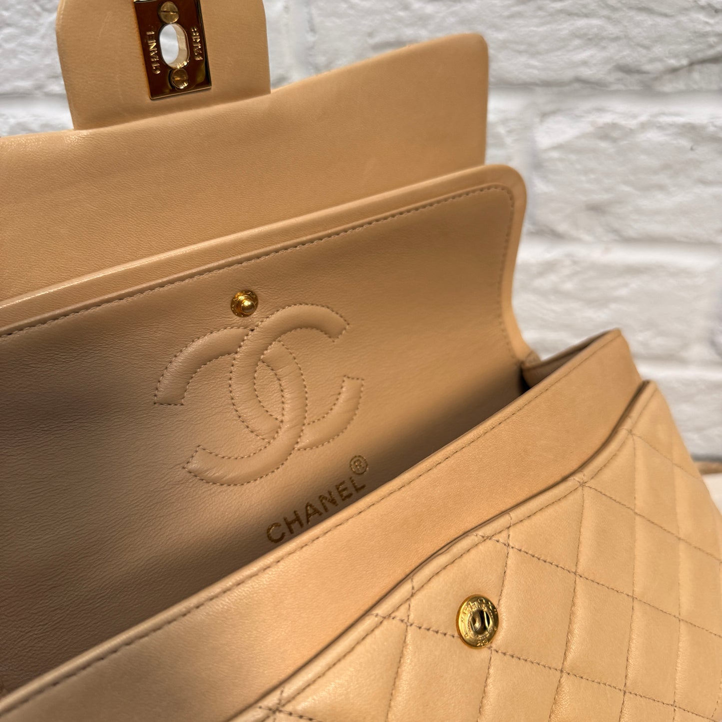 Chanel 1997 Beige Classic Double Flap Small