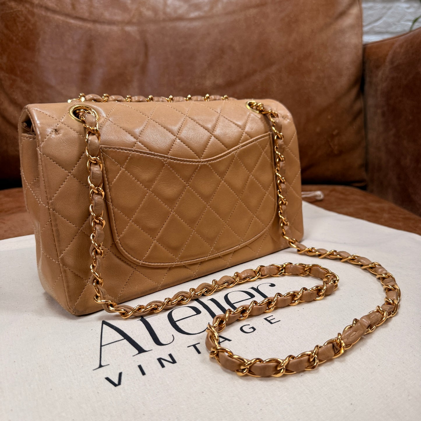 Chanel 1997 Rare Dark Beige Classic Double Flap Small