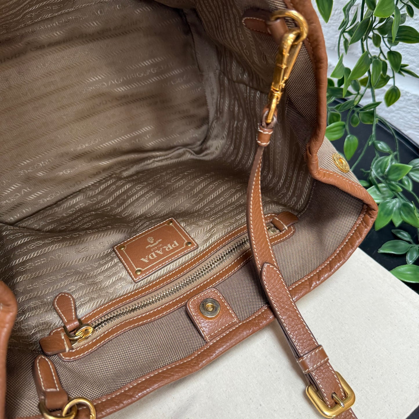 Prada 1990s Canapa Two Way Tote