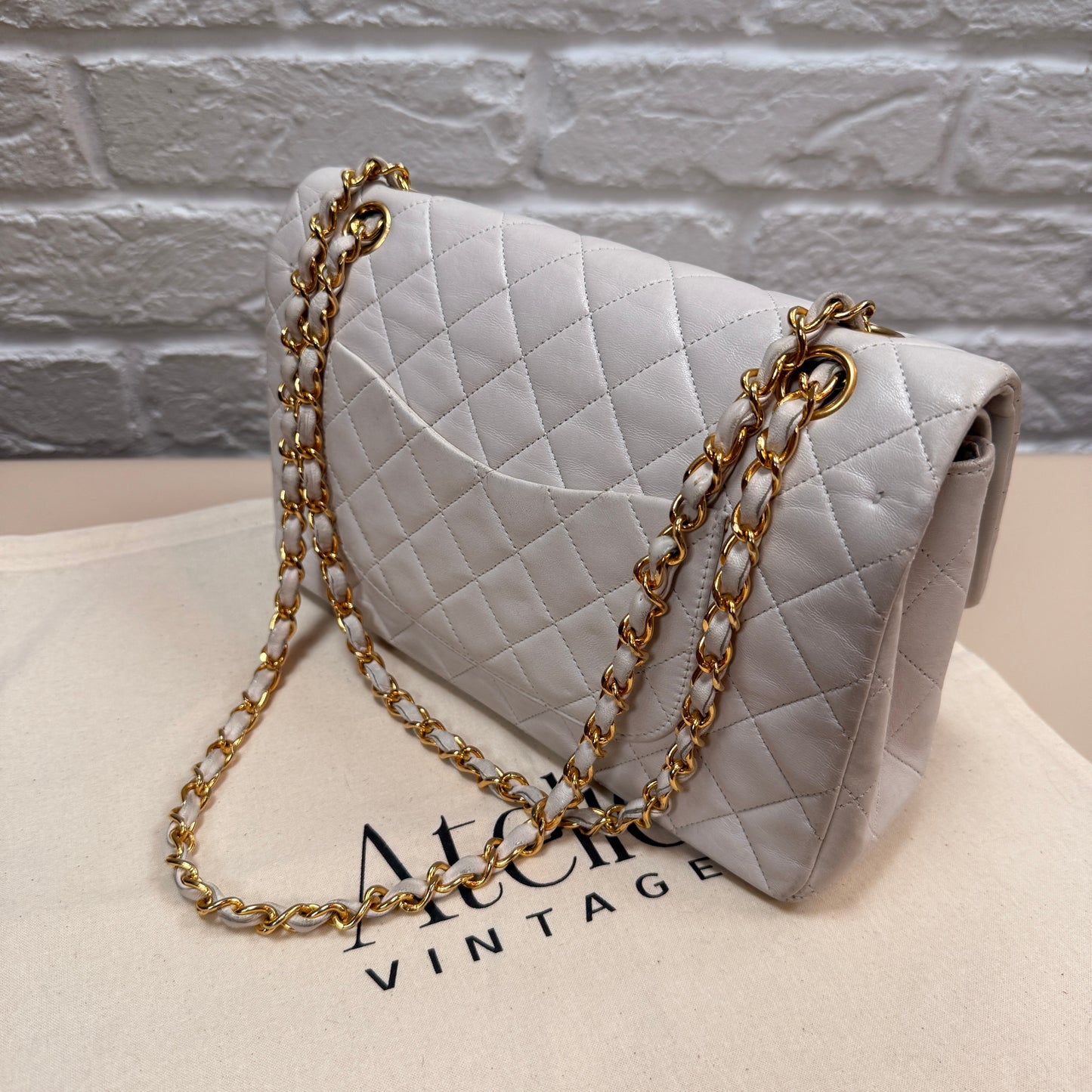 Chanel Rare 1989 Classic Double Flap Medium in Ivory