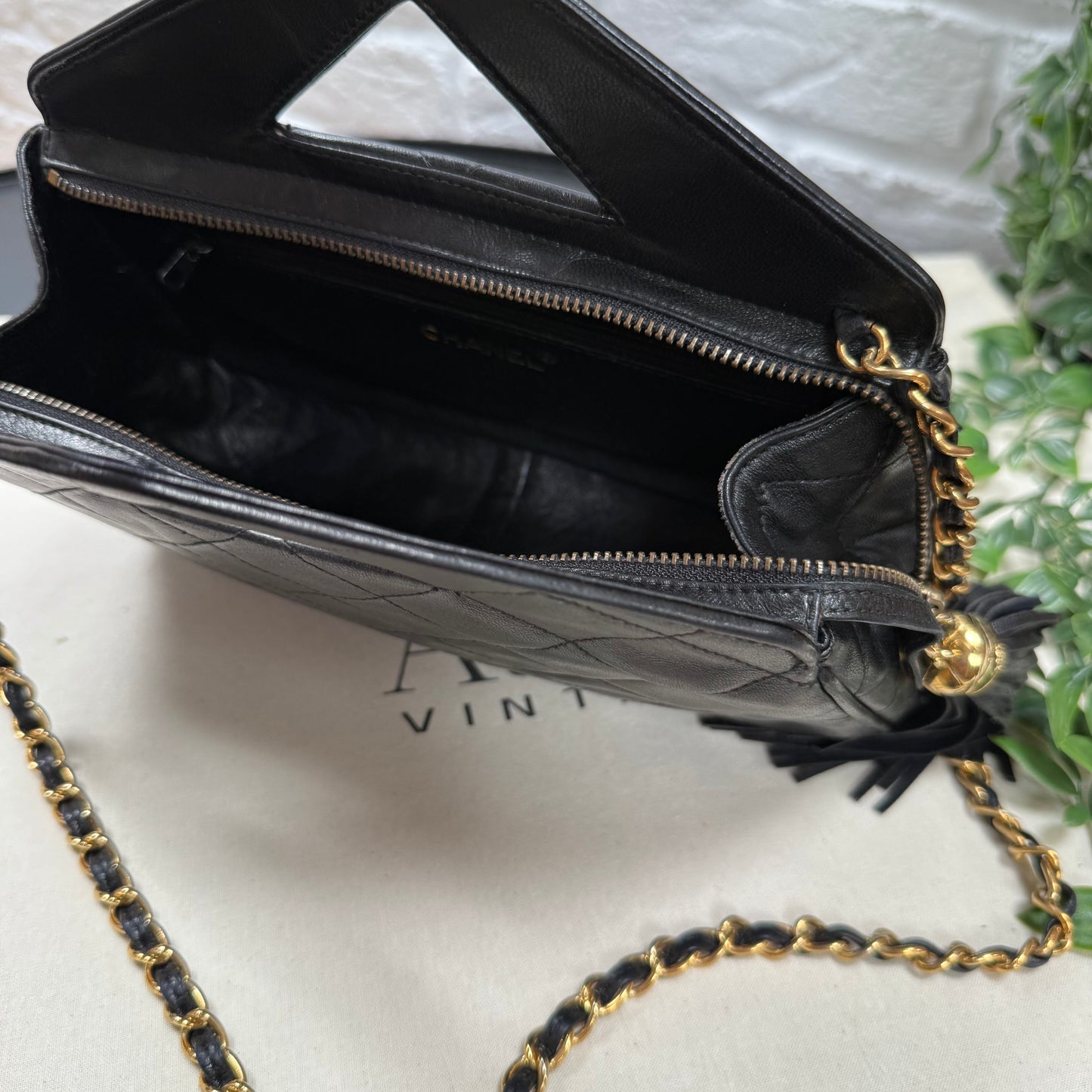 Chanel 1989 Chanel Two Way Top Handle & Cross Body Zip Top