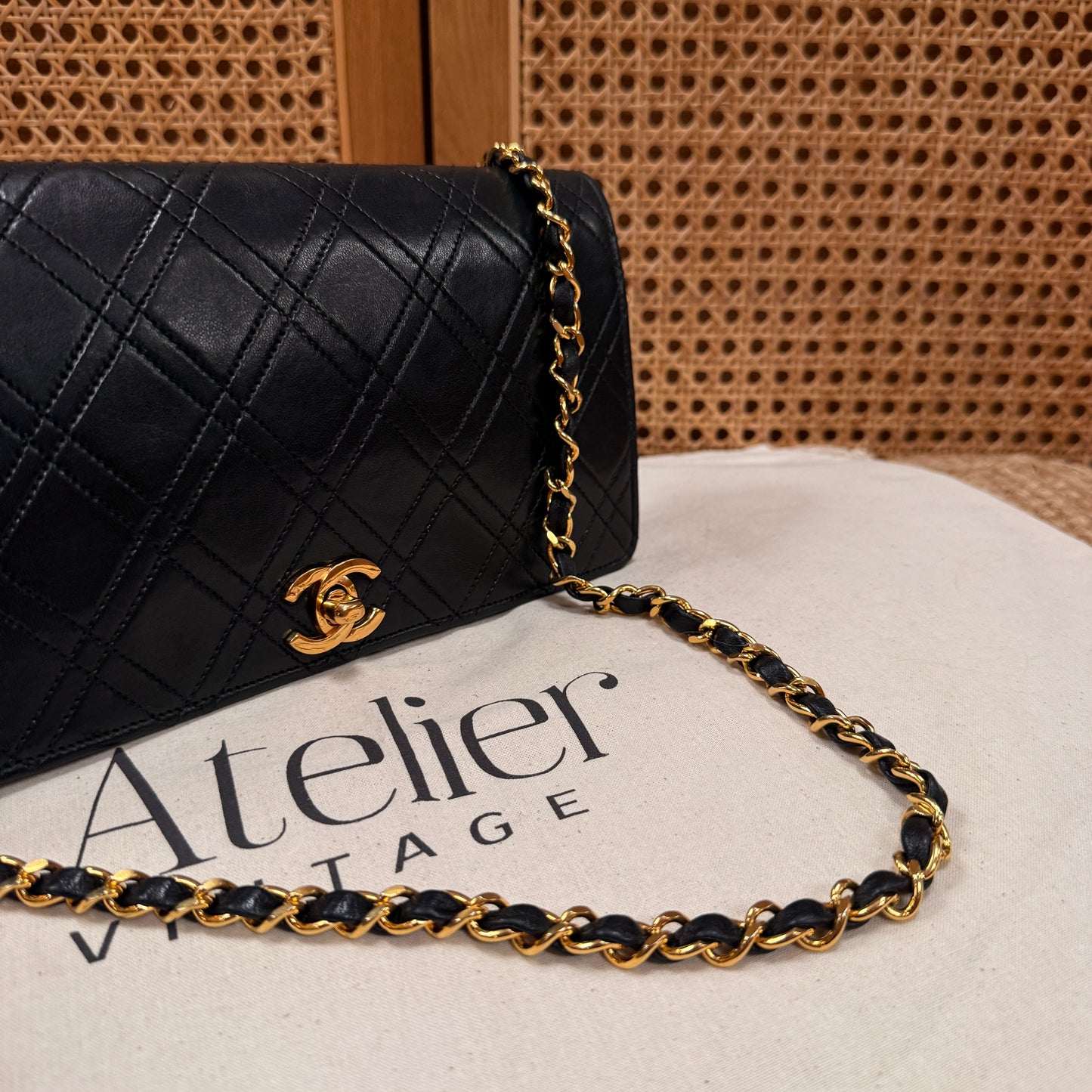 Chanel Ultra Rare Early 1980s Double Quilted Single Full Flap