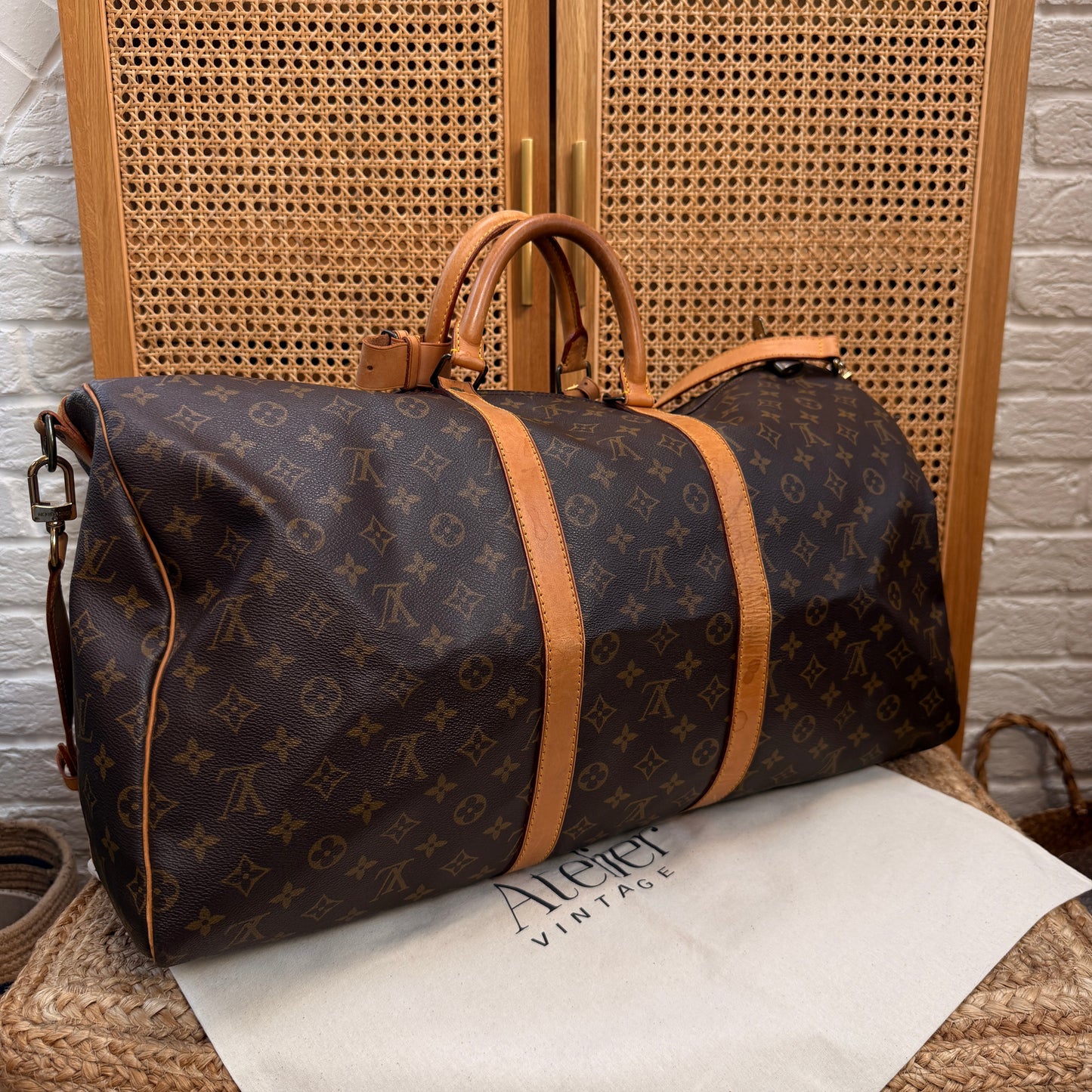 Louis Vuitton 1990 Keepall Bandoulier 50 with luggage tag & handle strap