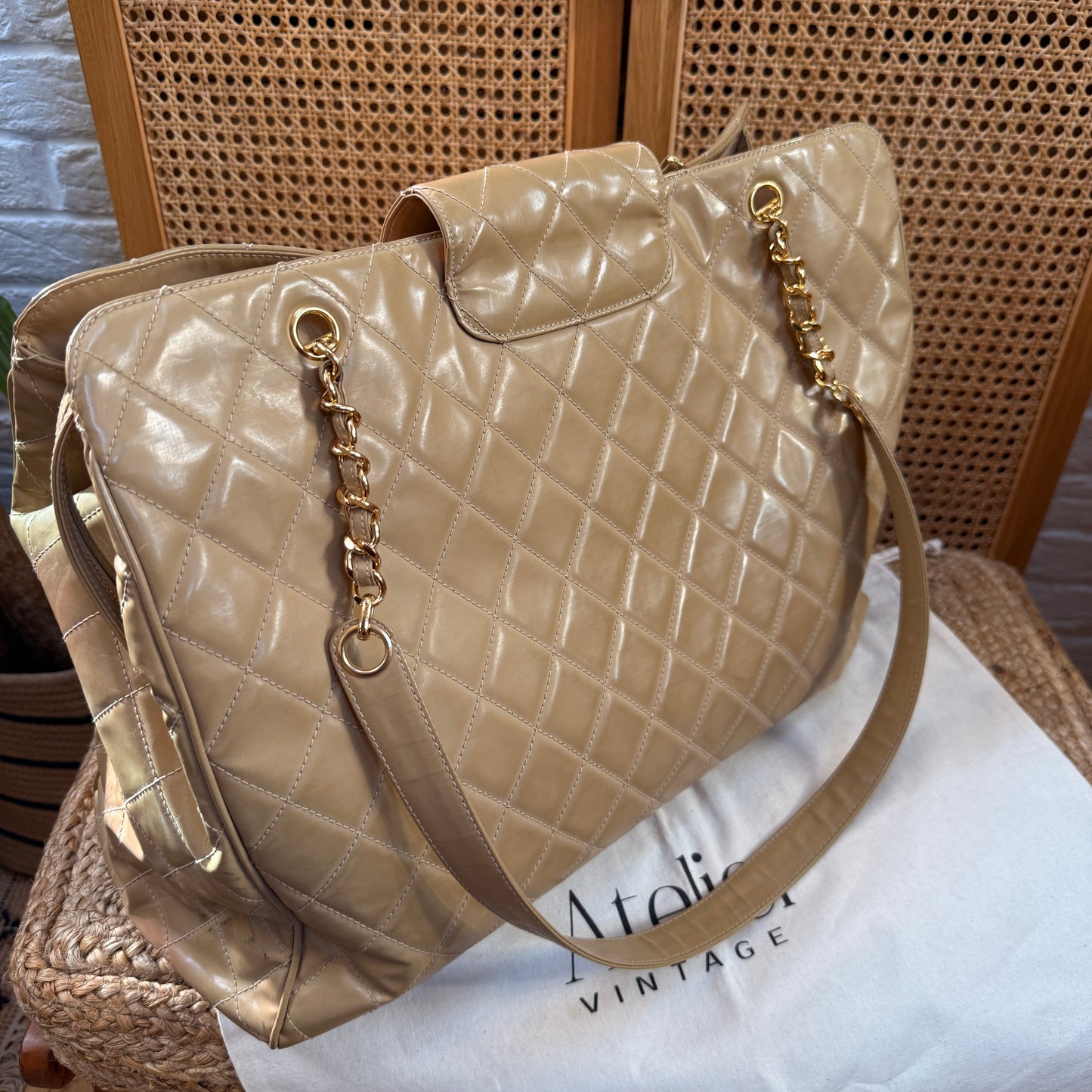Chanel 1995 XXL Super Model Tote with Turnlock