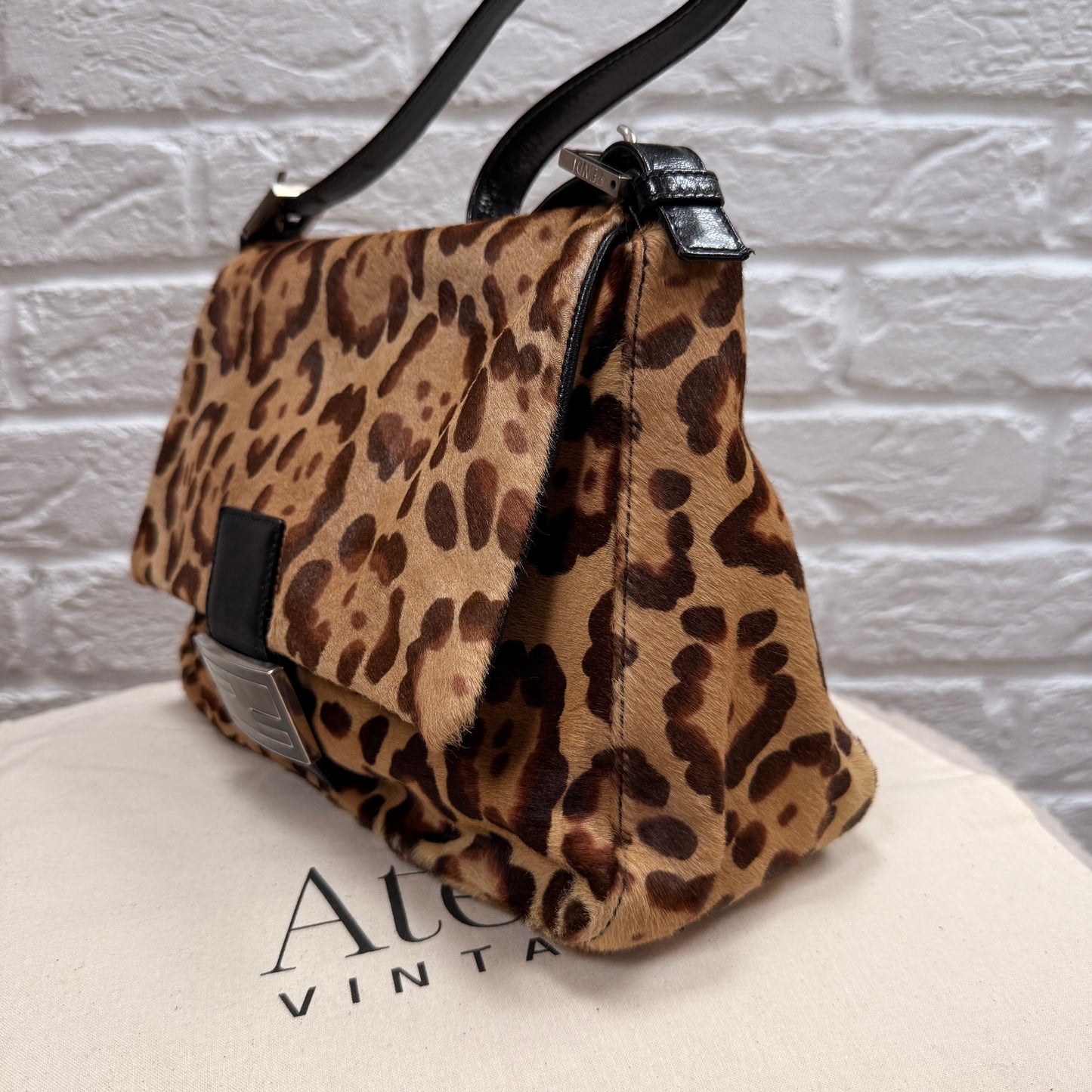 Fendi 1990s Original Fendi Mamma Baguette In Leopard Print Pony Hair