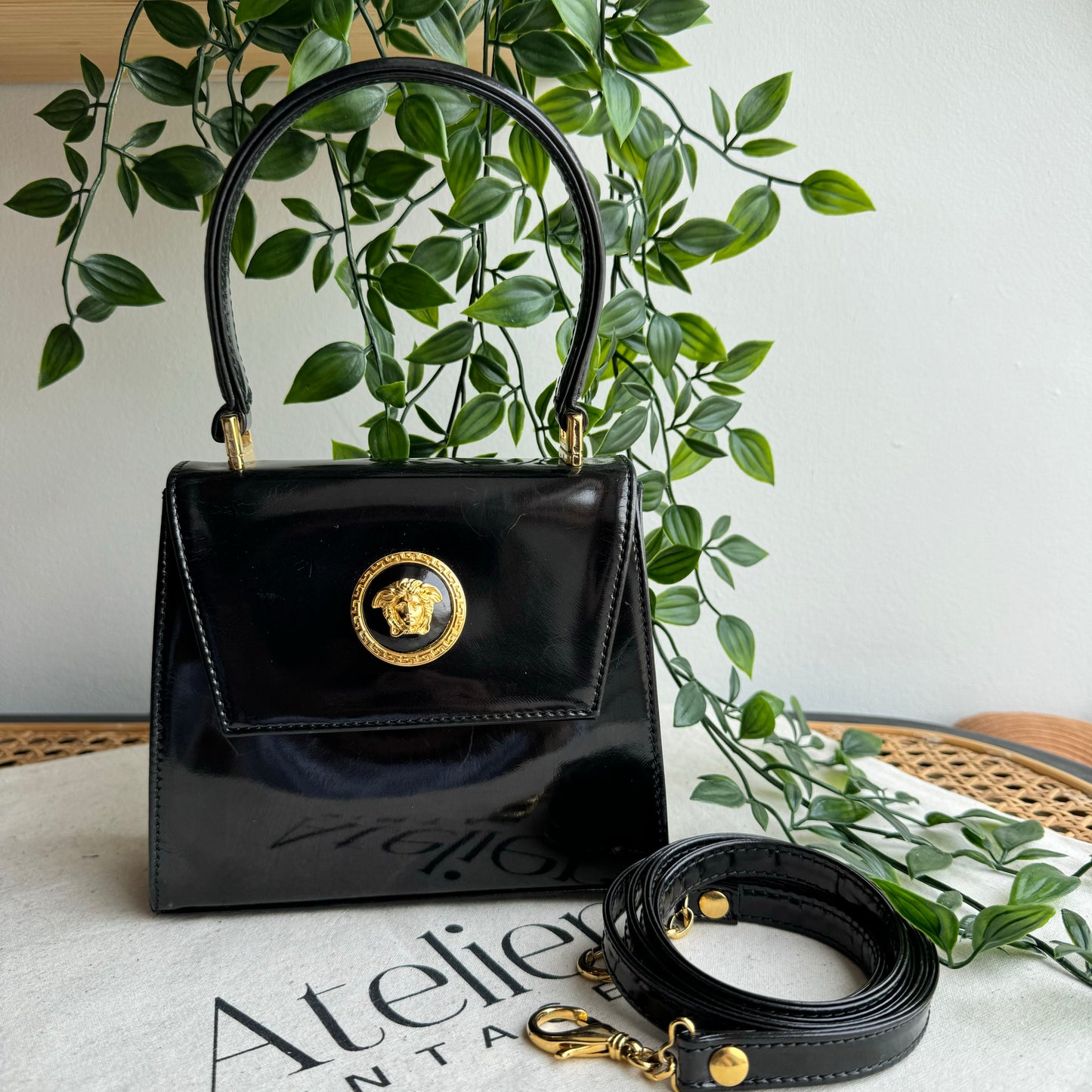 Versace Vintage Medusa Top Handle Two Way Bag