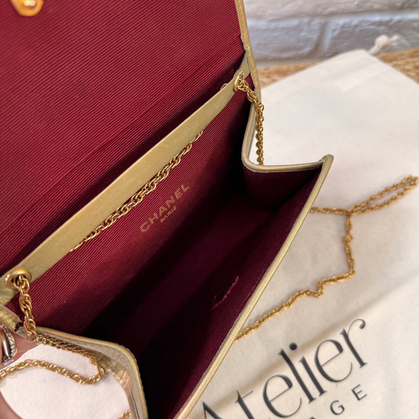 Chanel Early 1980s Rare Gold Lambskin Leather Single flap Cross Body