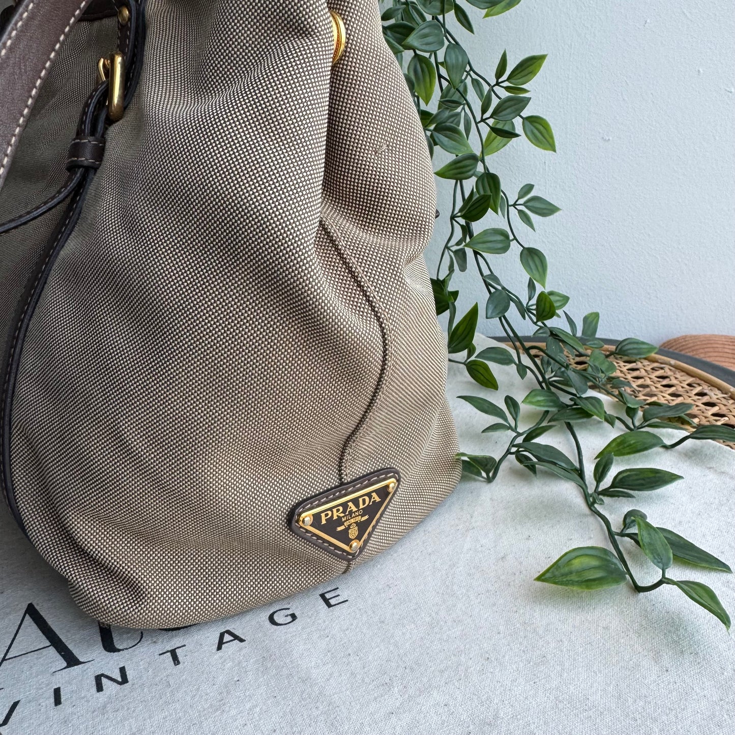Prada Vintage Canvas Two Way Tote