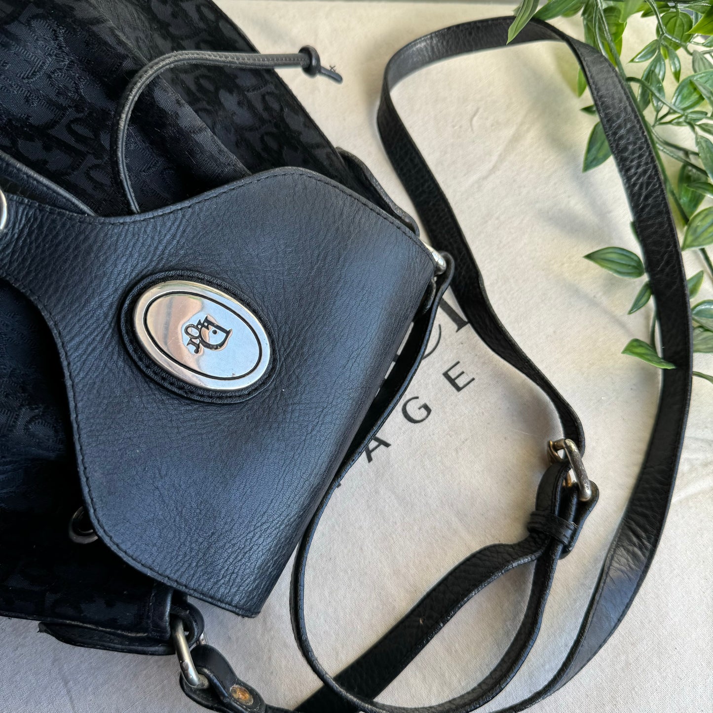 Dior Vintage Canvas Shoulder Bag