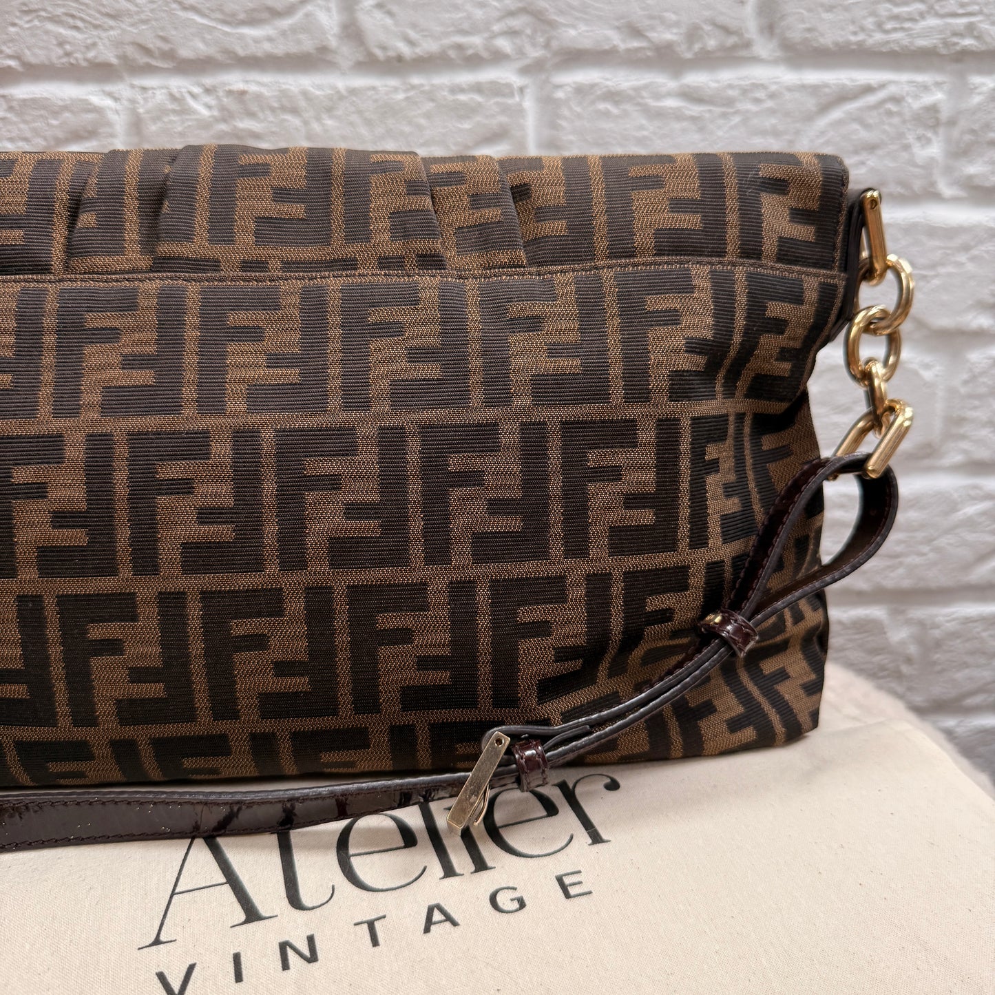 Fendi 1990s Rare Fendi Mia Mamma Two Way Cross Body Maxi Baguette