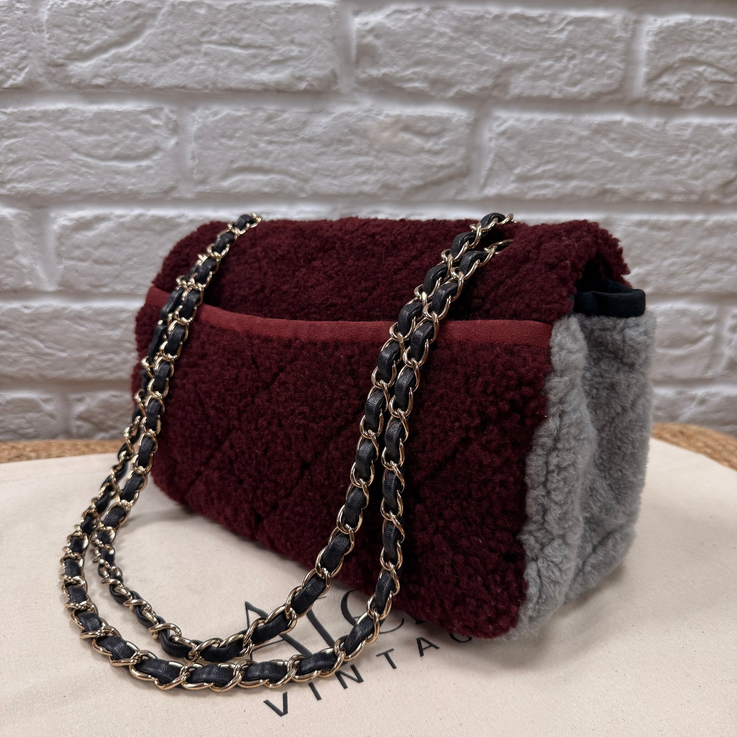Chanel 2019 Shearling Tri Color Single Flap