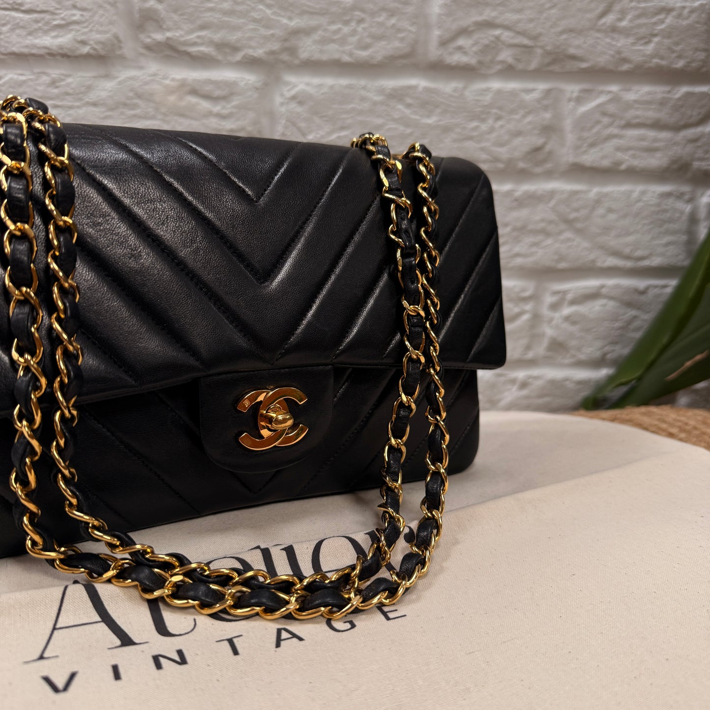 Chanel 1991 Rare & Limited Edition Chevron Classic double flap medium