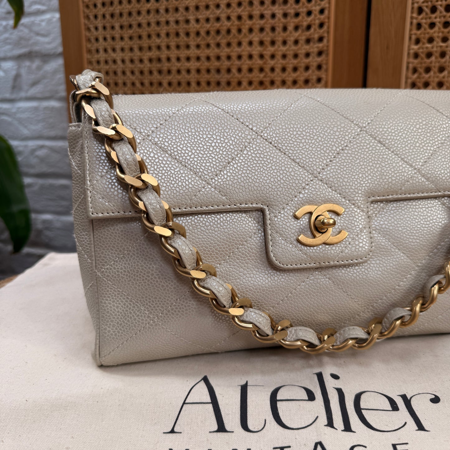 Chanel Ultra Rare 2000 pearlescent Caviar Single Flap