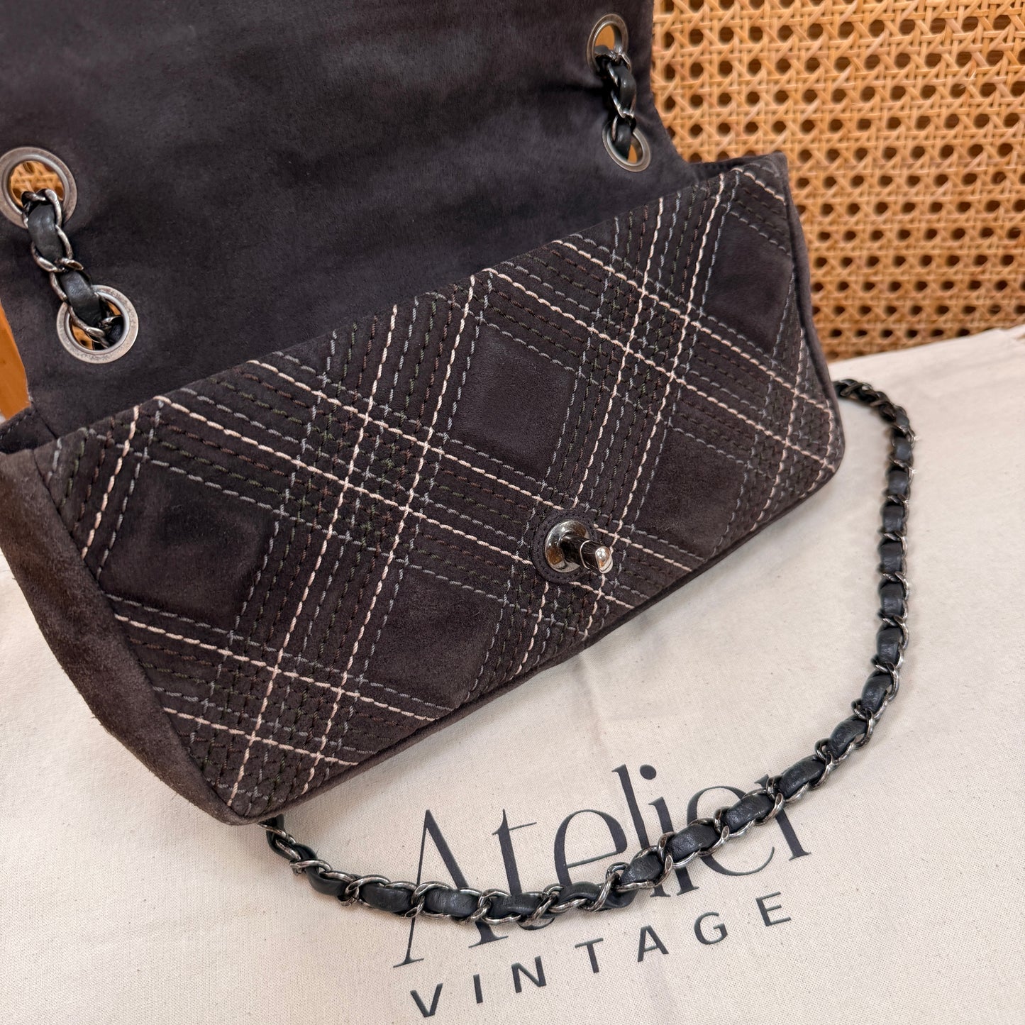 Chanel 2013 Suede Wild Stitch Single Flap