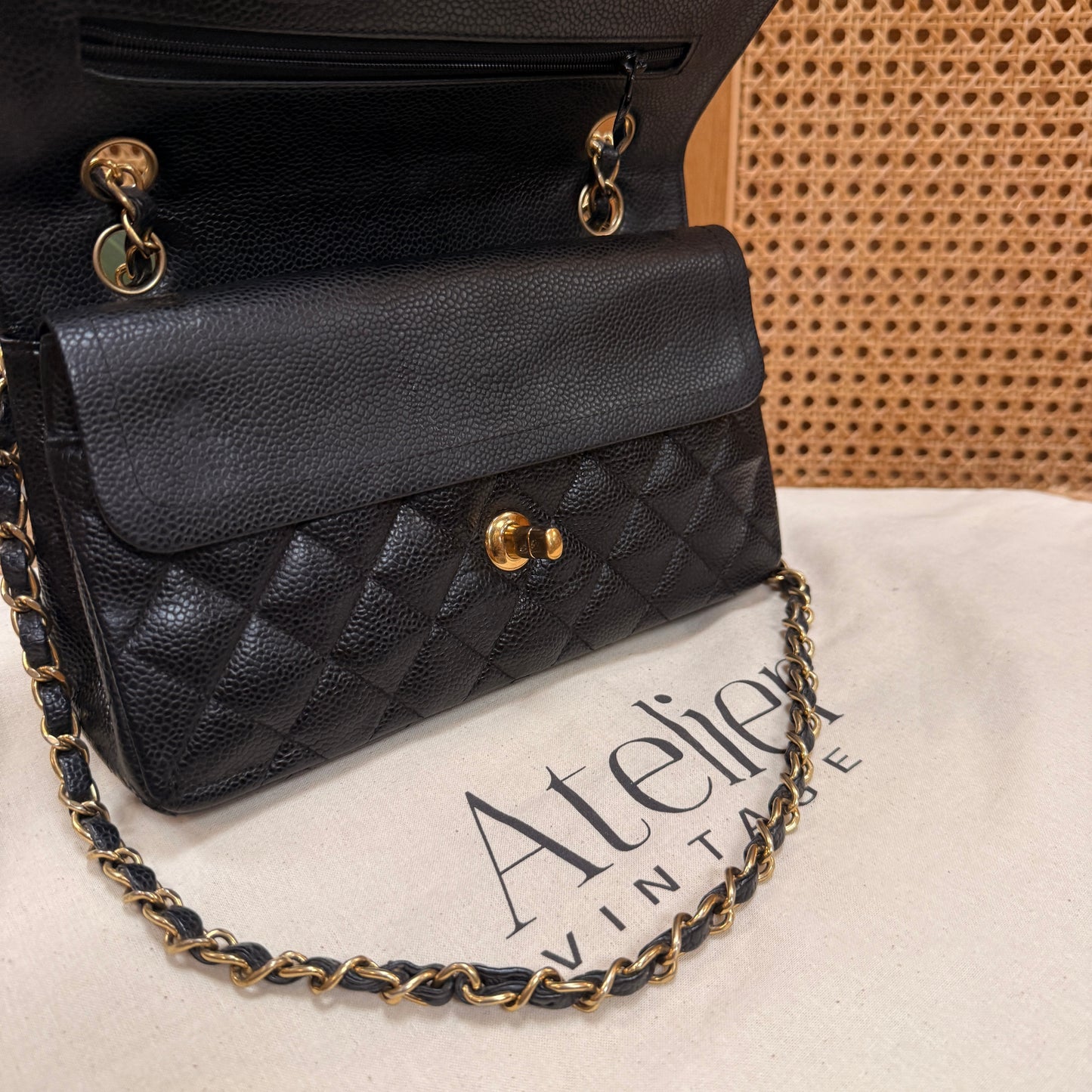 Chanel Rare 2006 Caviar Black Classic Double Flap Small