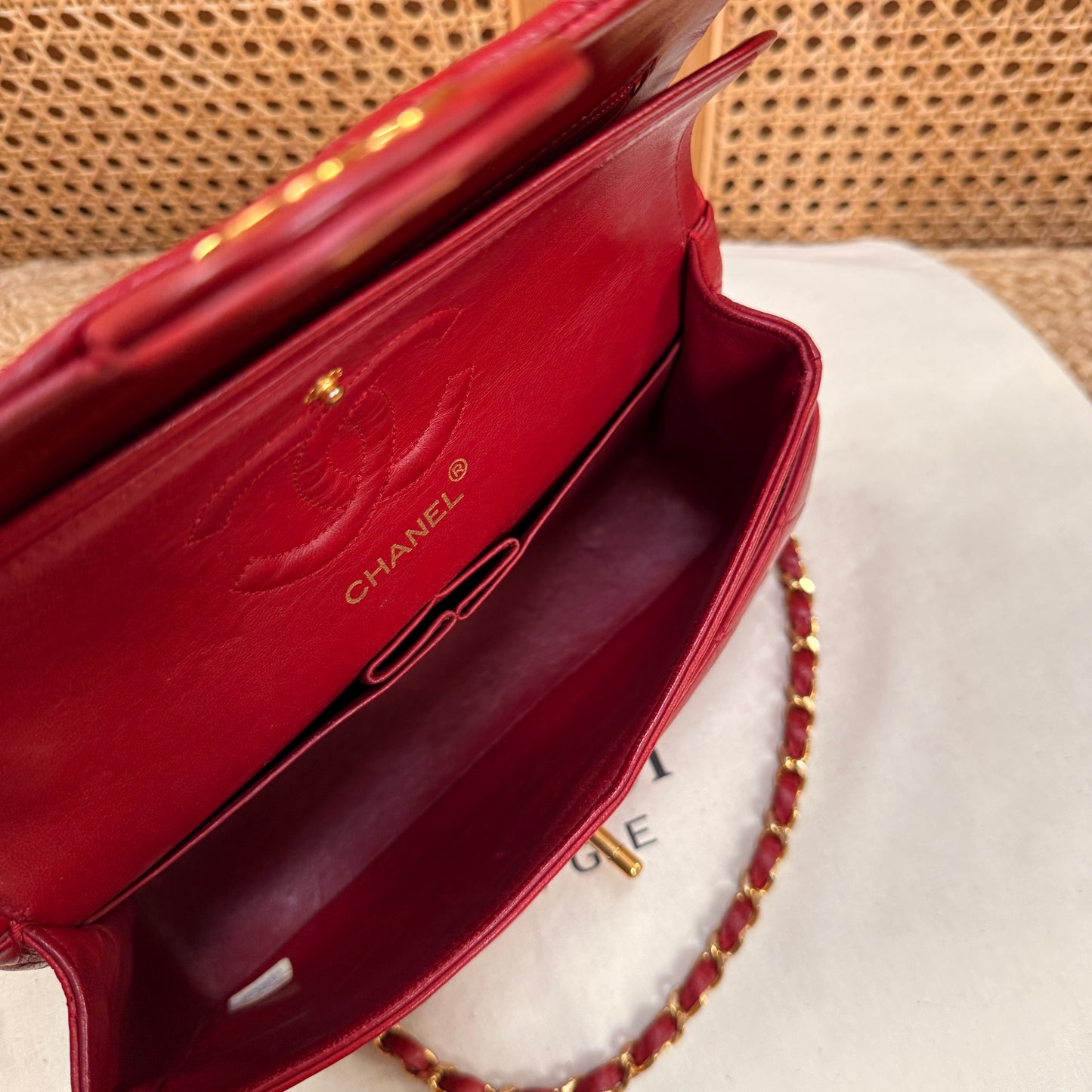 Chanel 1989 Red Classic Double Flap Small