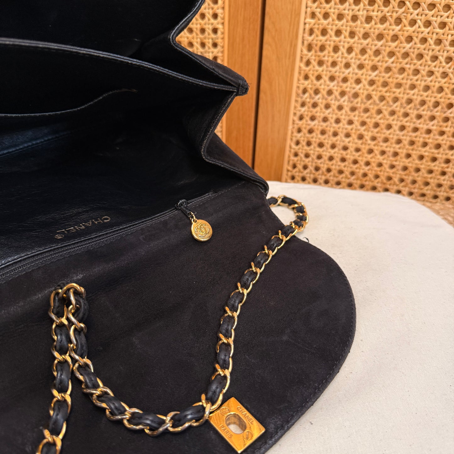 Chanel Rare 1997 Large Suede Single Flap