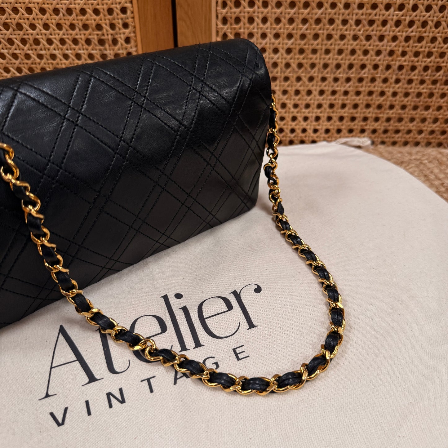 Chanel Ultra Rare Early 1980s Double Quilted Single Full Flap