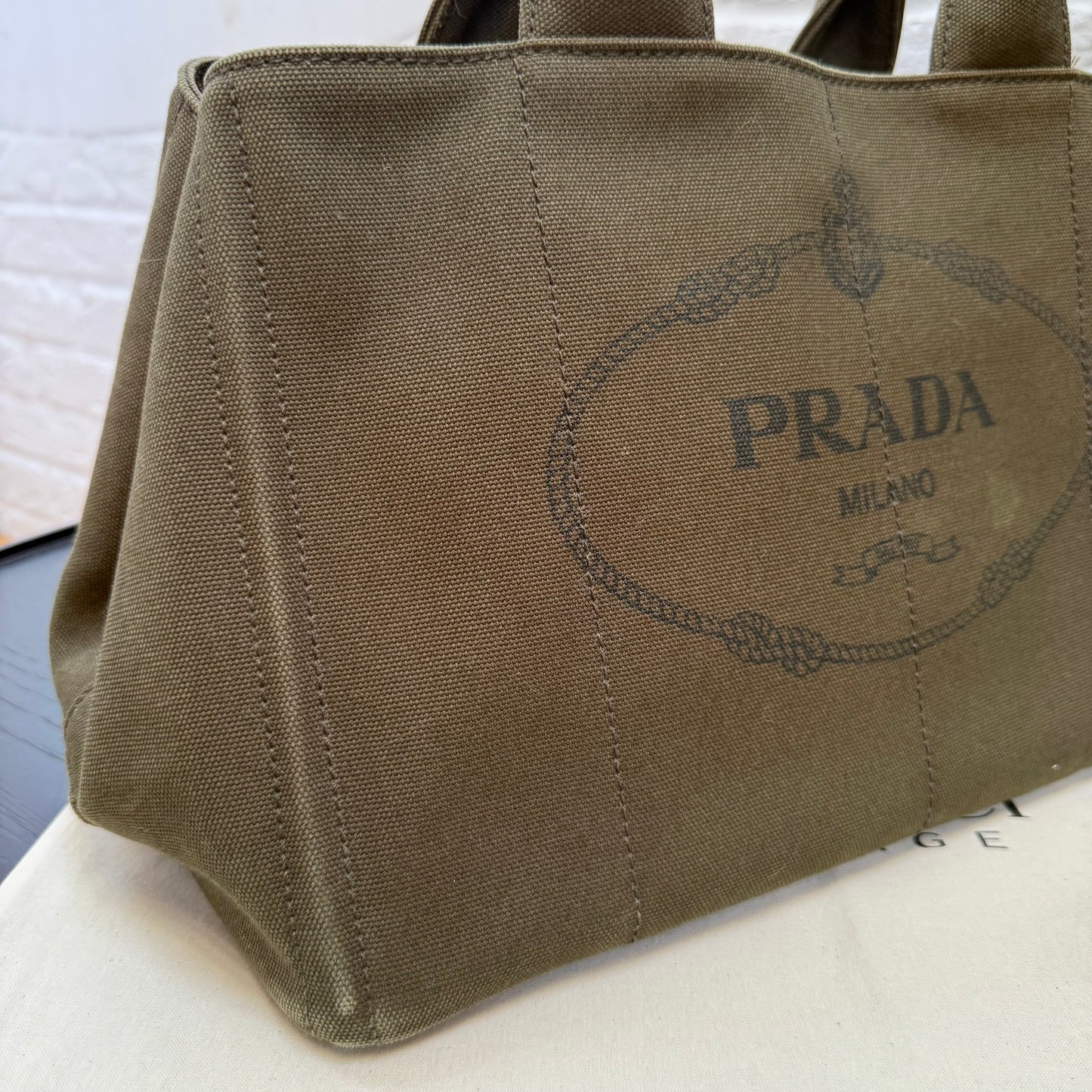 Prada 1990s Prada Canapa Canvas Tote