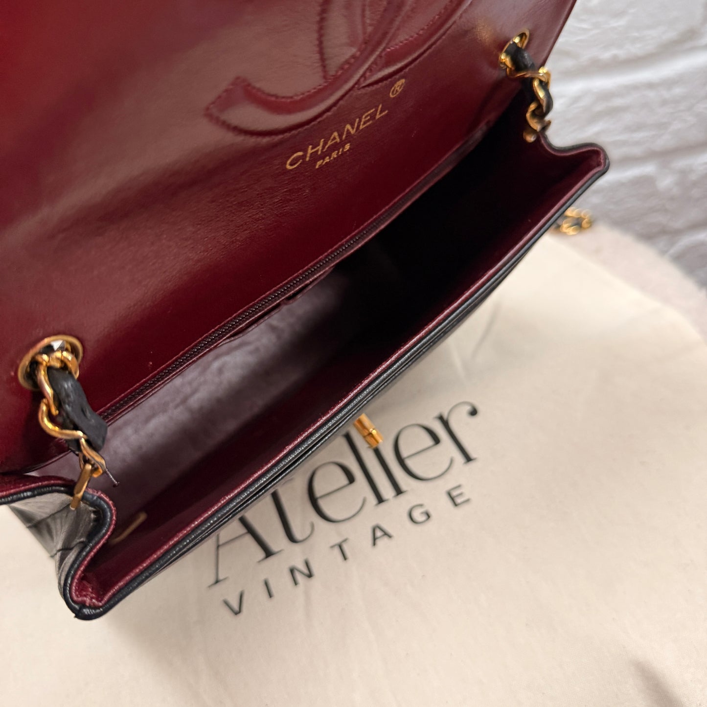 Chanel 1989 Rare Chanel Paris Limited Edition vertical quilted Single Flap in black