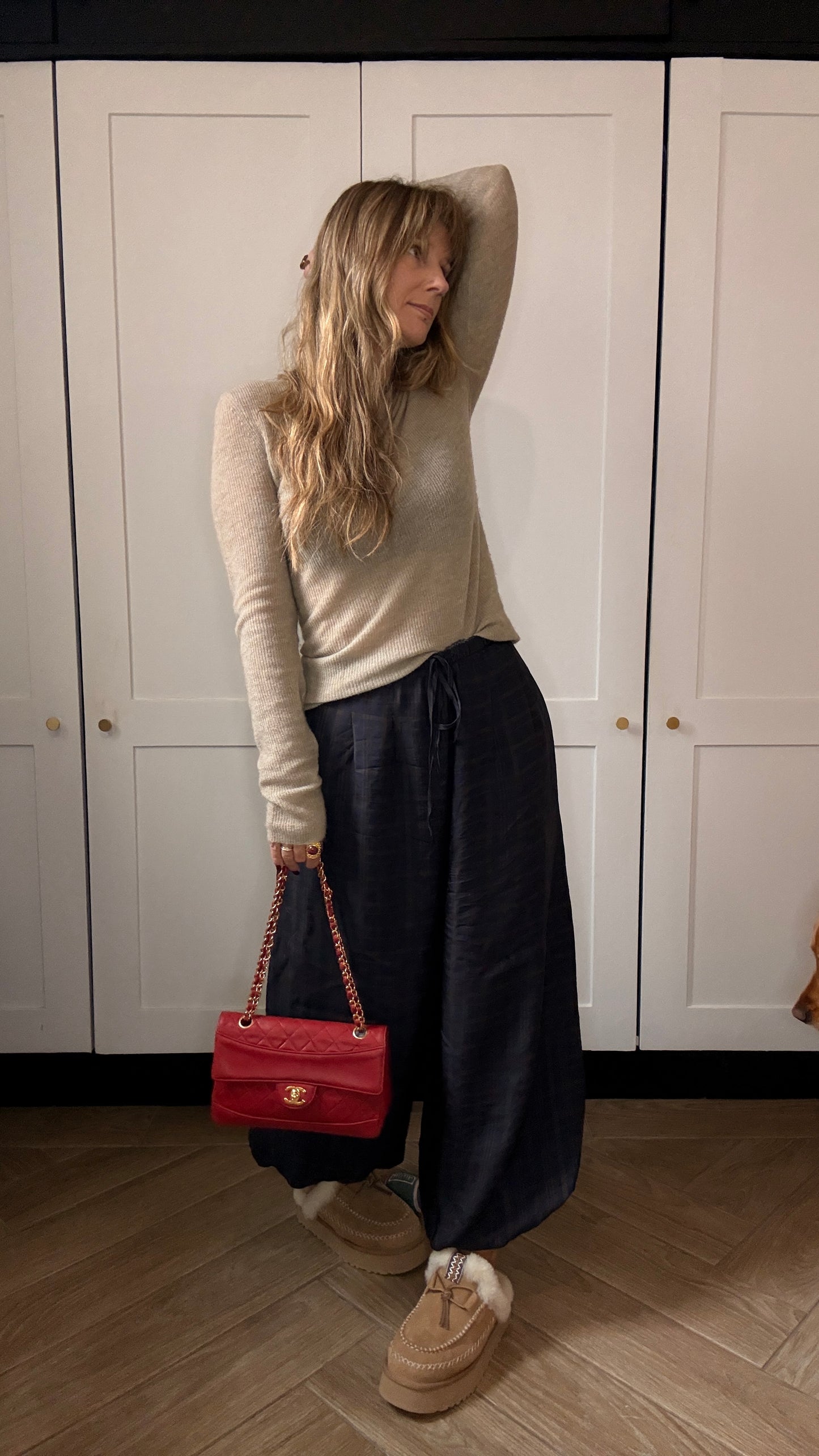 Chanel 1989 Red Classic Single Flap with purse