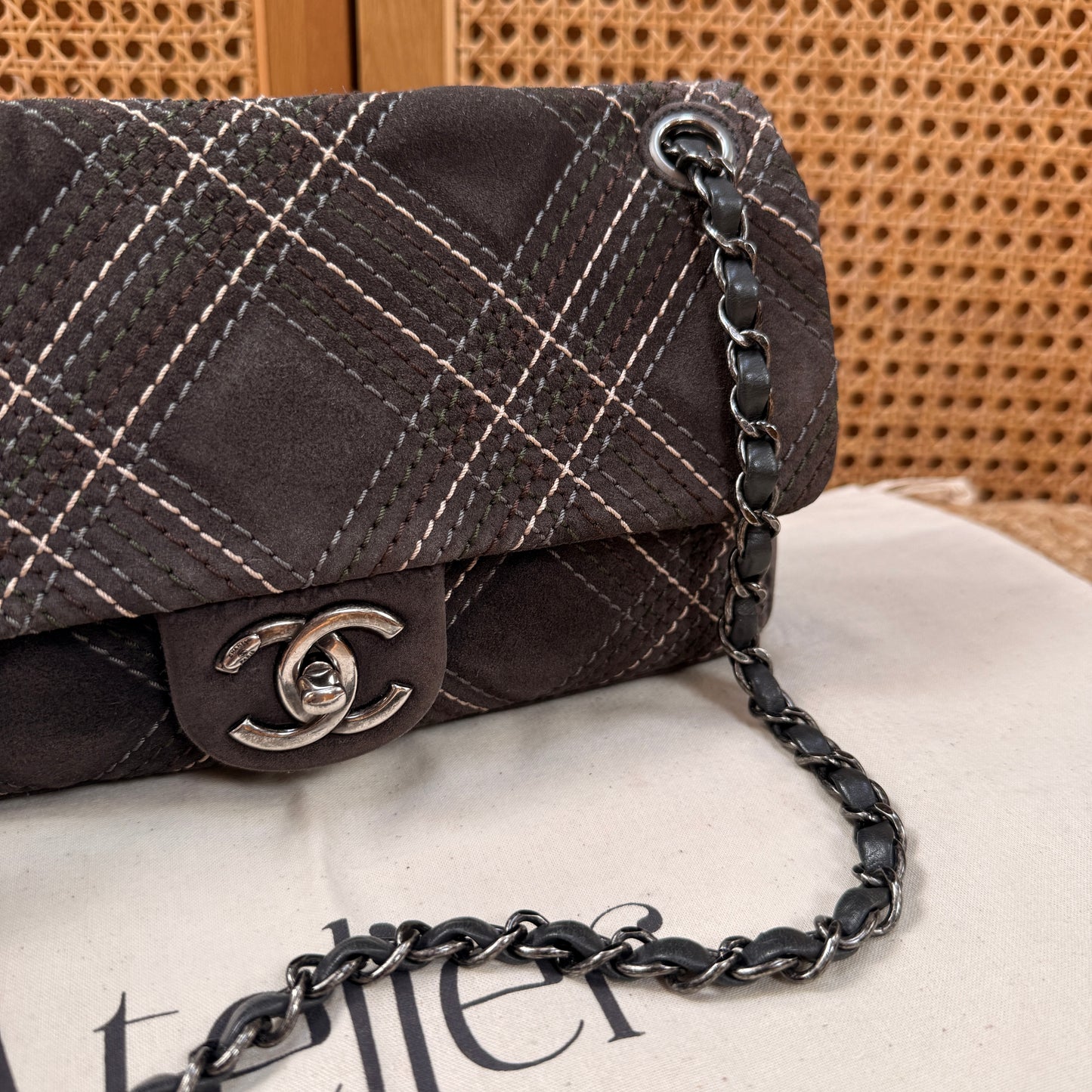 Chanel 2013 Suede Wild Stitch Single Flap