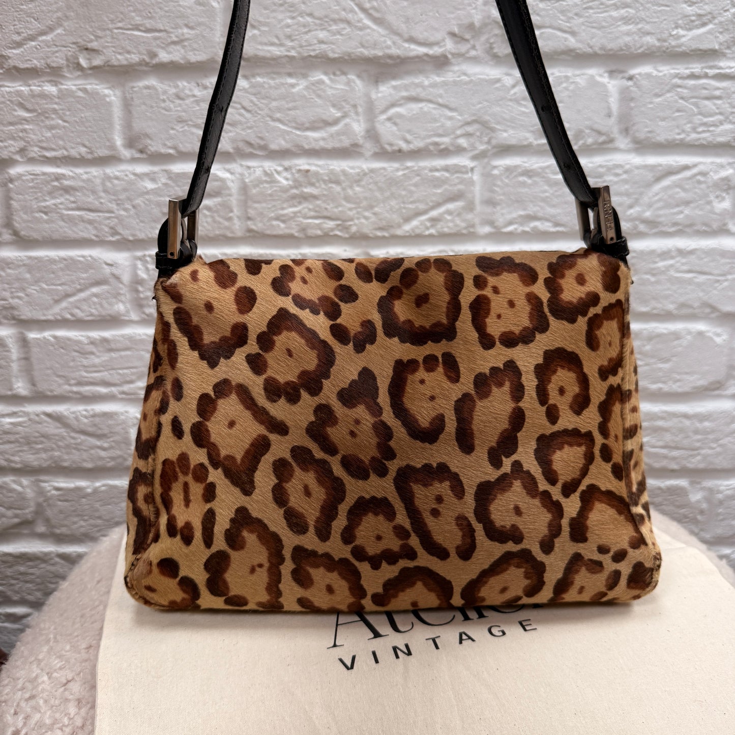 Fendi 1990s Original Fendi Mamma Baguette In Leopard Print Pony Hair