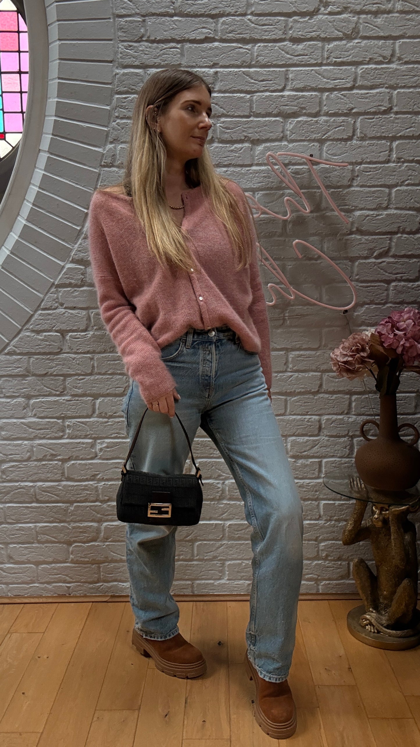 Fendi 1990s Rare Fendi Mini Mamma Baguette in grey & Brown suede