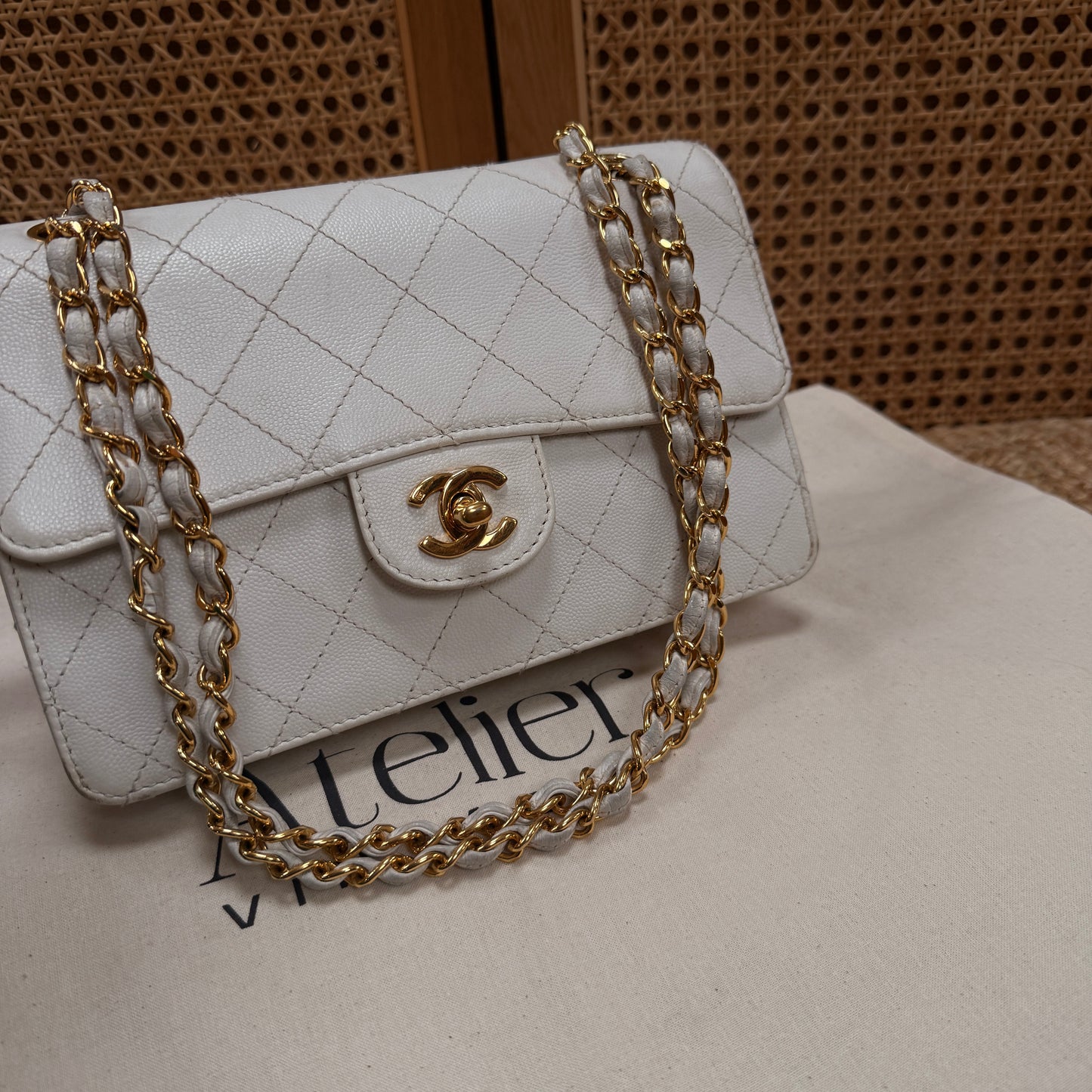 Chanel 1997 Ivory Caviar Single Flap