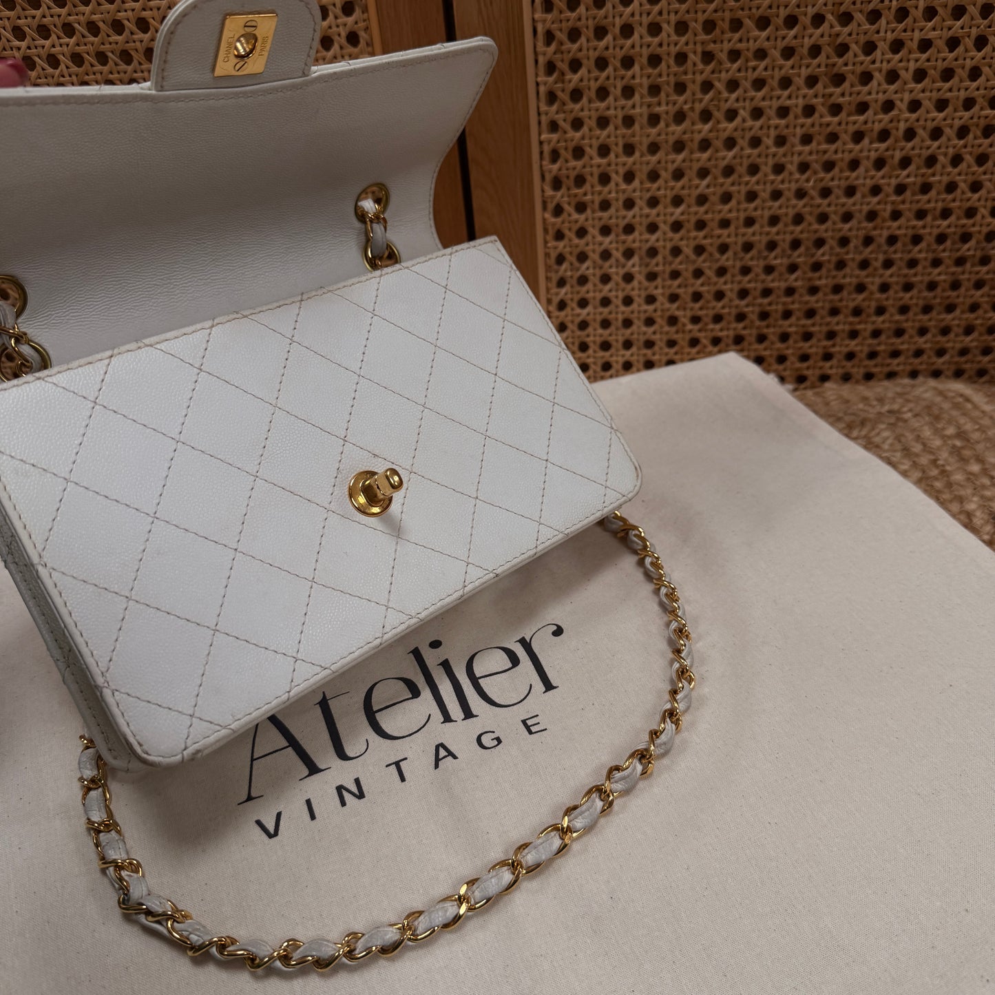 Chanel 1997 Ivory Caviar Single Flap