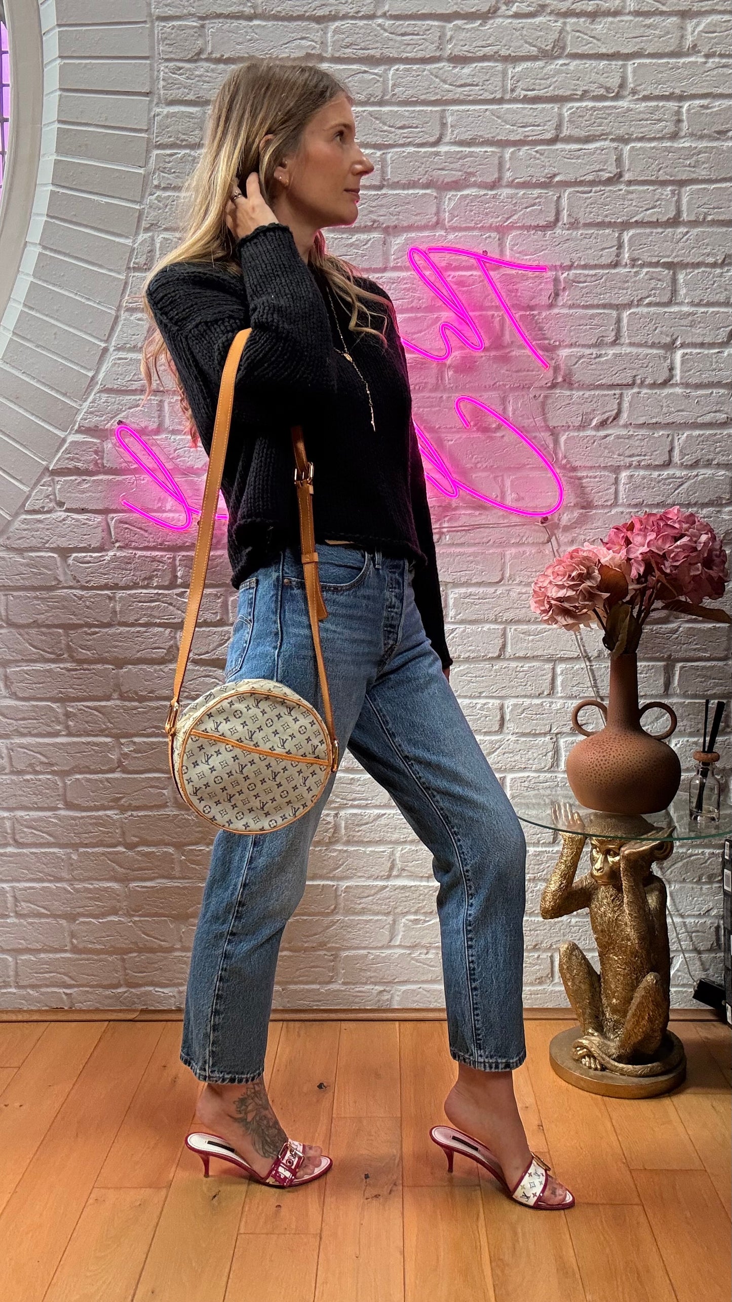 Louis Vuitton 2000 Monogram Denim Blue Jeanne GM