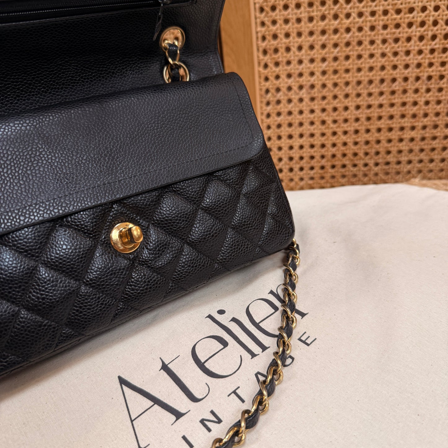 Chanel Rare 2006 Caviar Black Classic Double Flap Small
