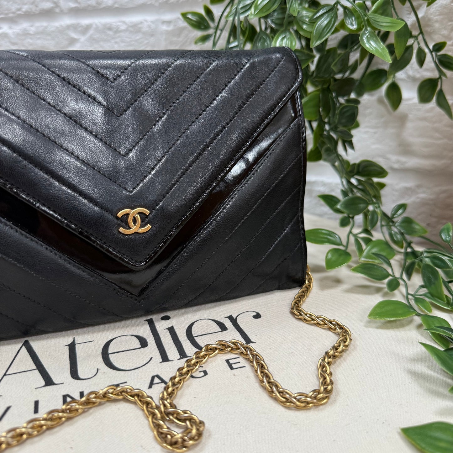 Chanel 1986 Chevron Envelope Flap
