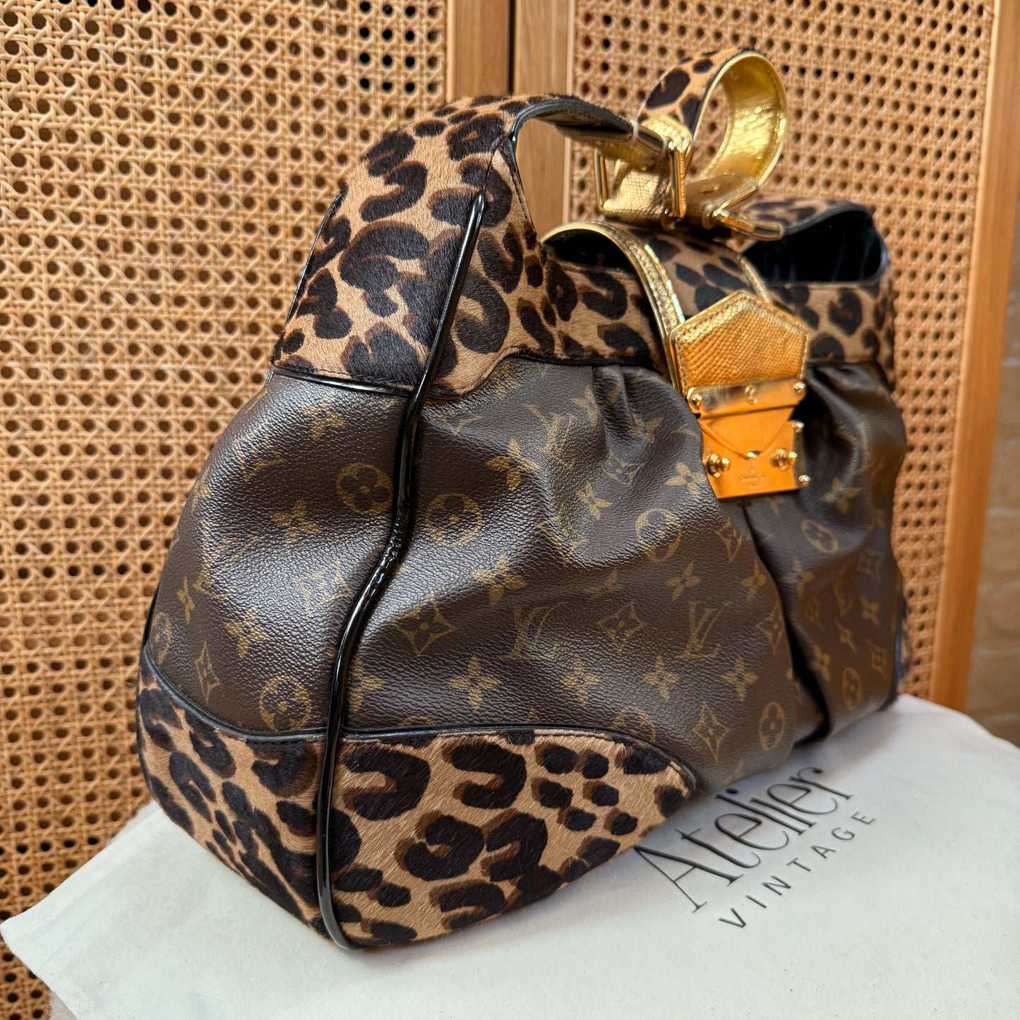 Louis Vuitton 2006 Super rare & immaculate Stephen Sprouse Polly on monogram & Leopard pony hair