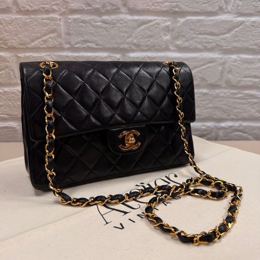 Chanel 1986 Black Classic Double Flap Small