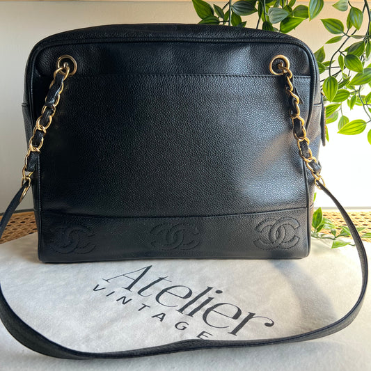 Chanel 1996 Triple CC Caviar Shoulder Bag