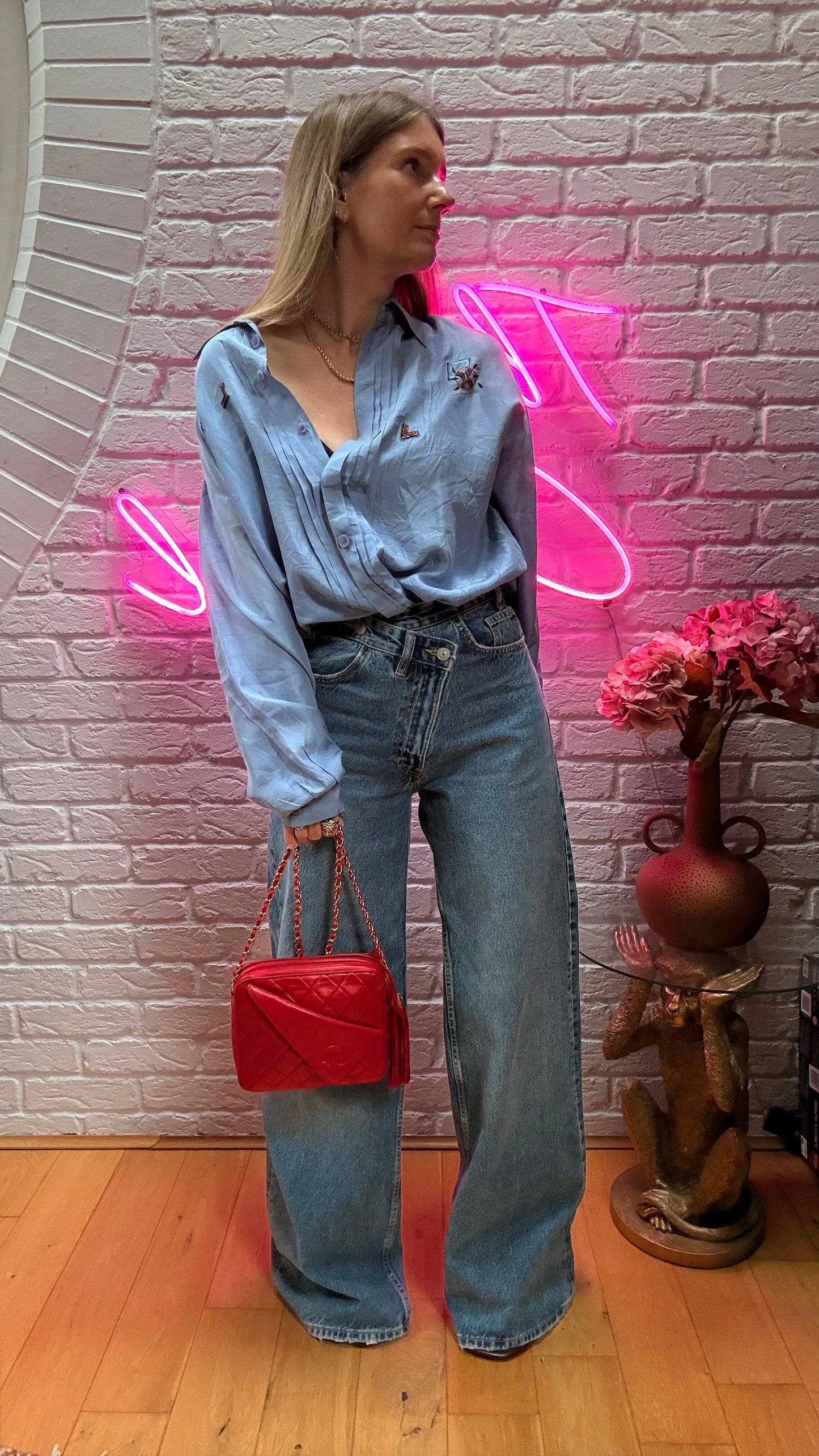 Chanel 1989 Red Quilted Tassel Camera Bag