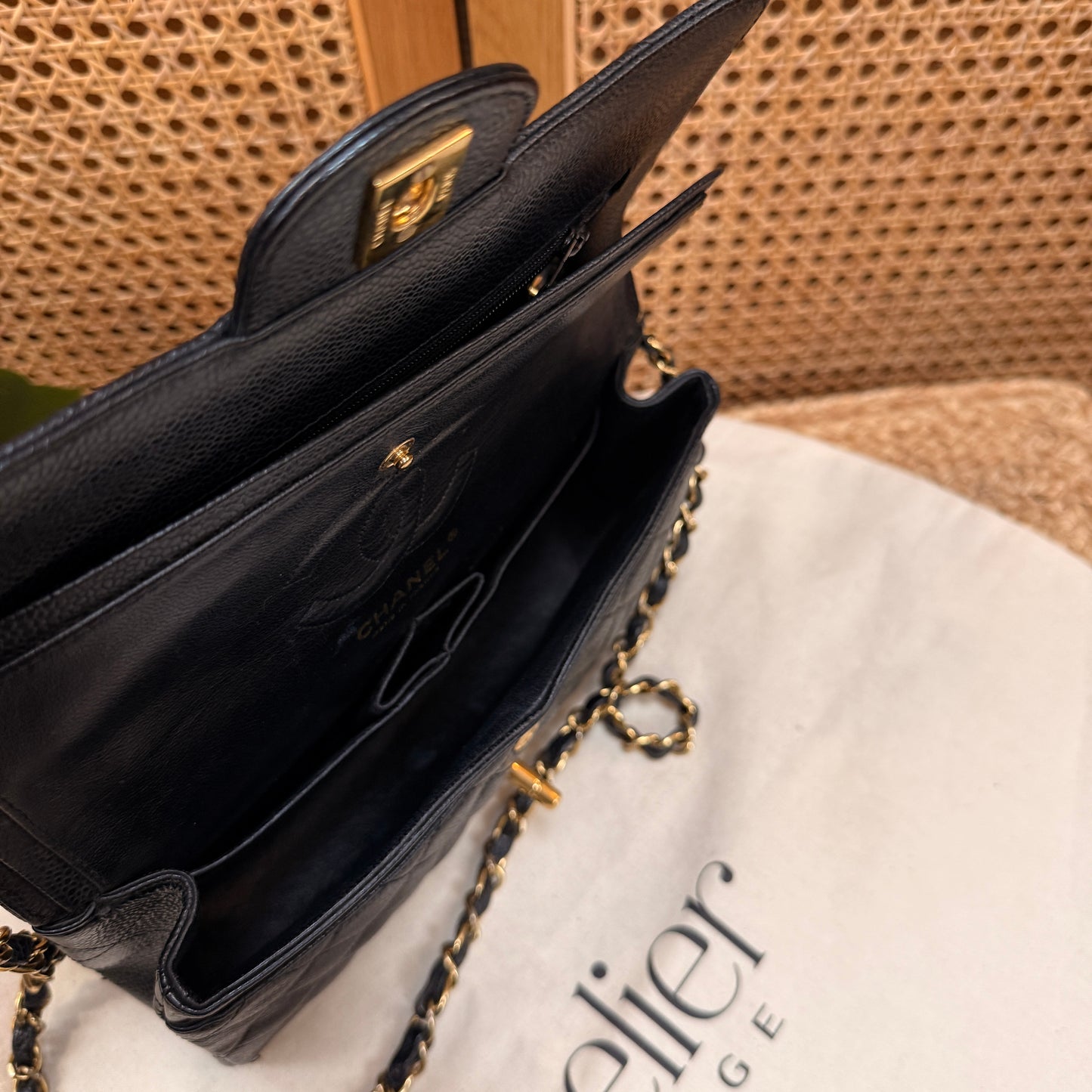Chanel Rare 2006 Caviar Black Classic Double Flap Small