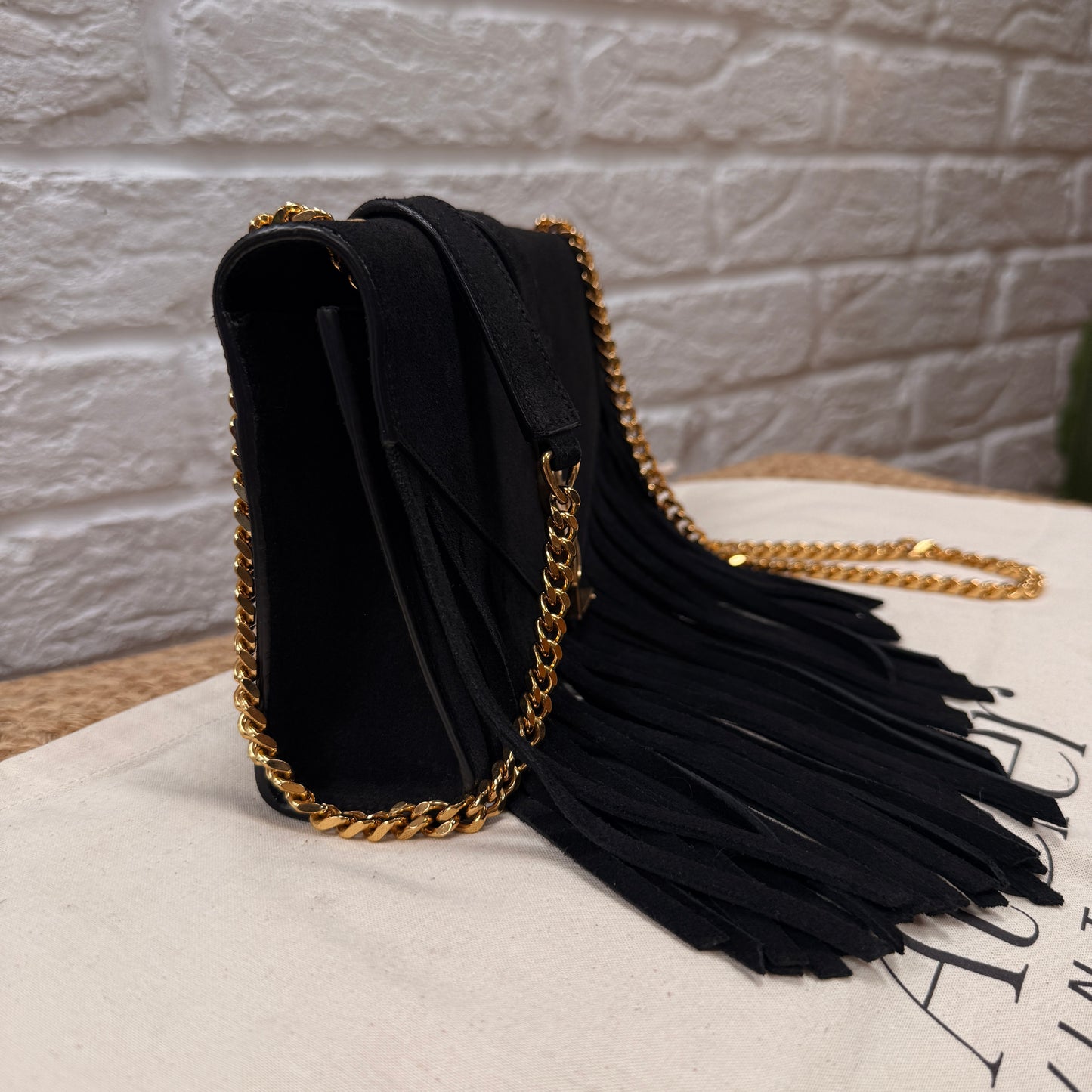 Saint Laurent Rare 2015 Envelope Suede Fringe
