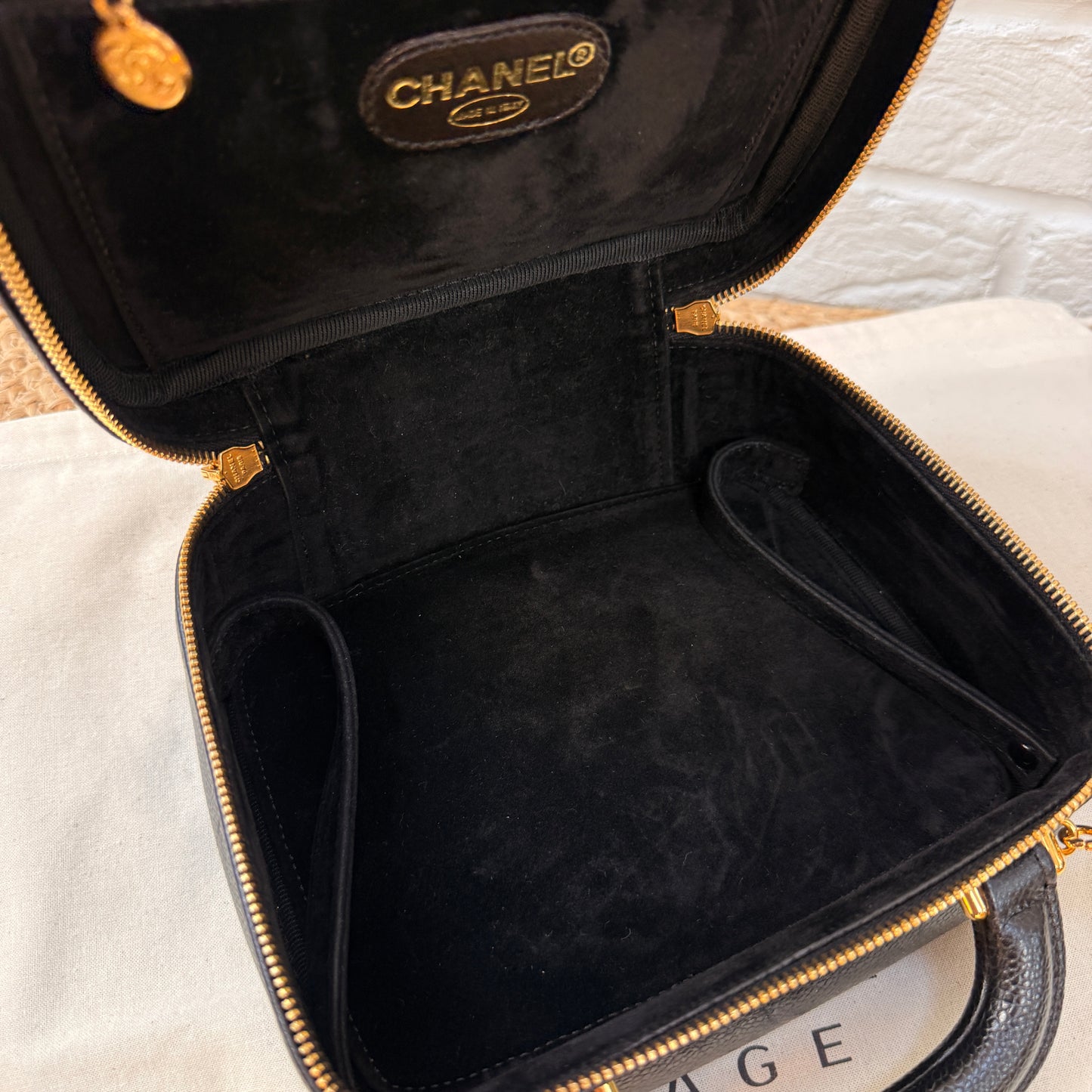 Chanel 1996 Vanity Style Two Way bag with pouch