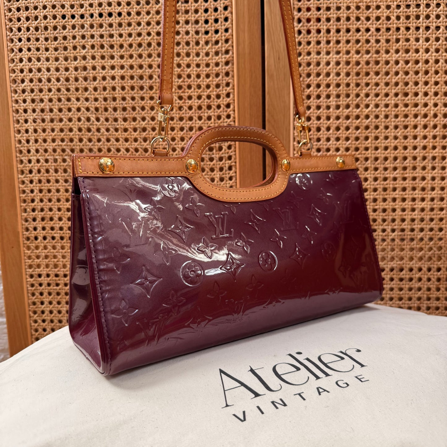 Louis Vuitton LOUIS VUITTON 2008 Bordeaux Roxburgh Vernis & Leather Two way