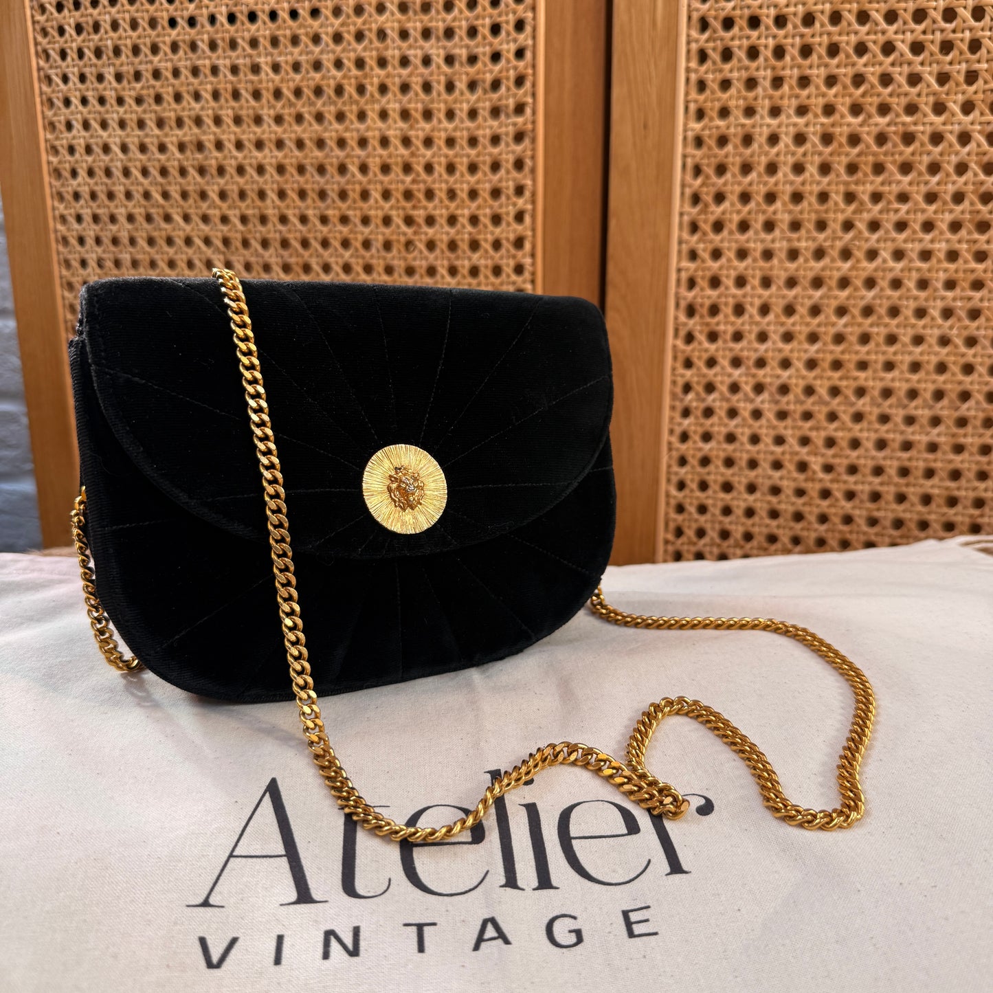 Chanel Early 1980s ULTRA RARE Sunburst Lions Head Single Flap