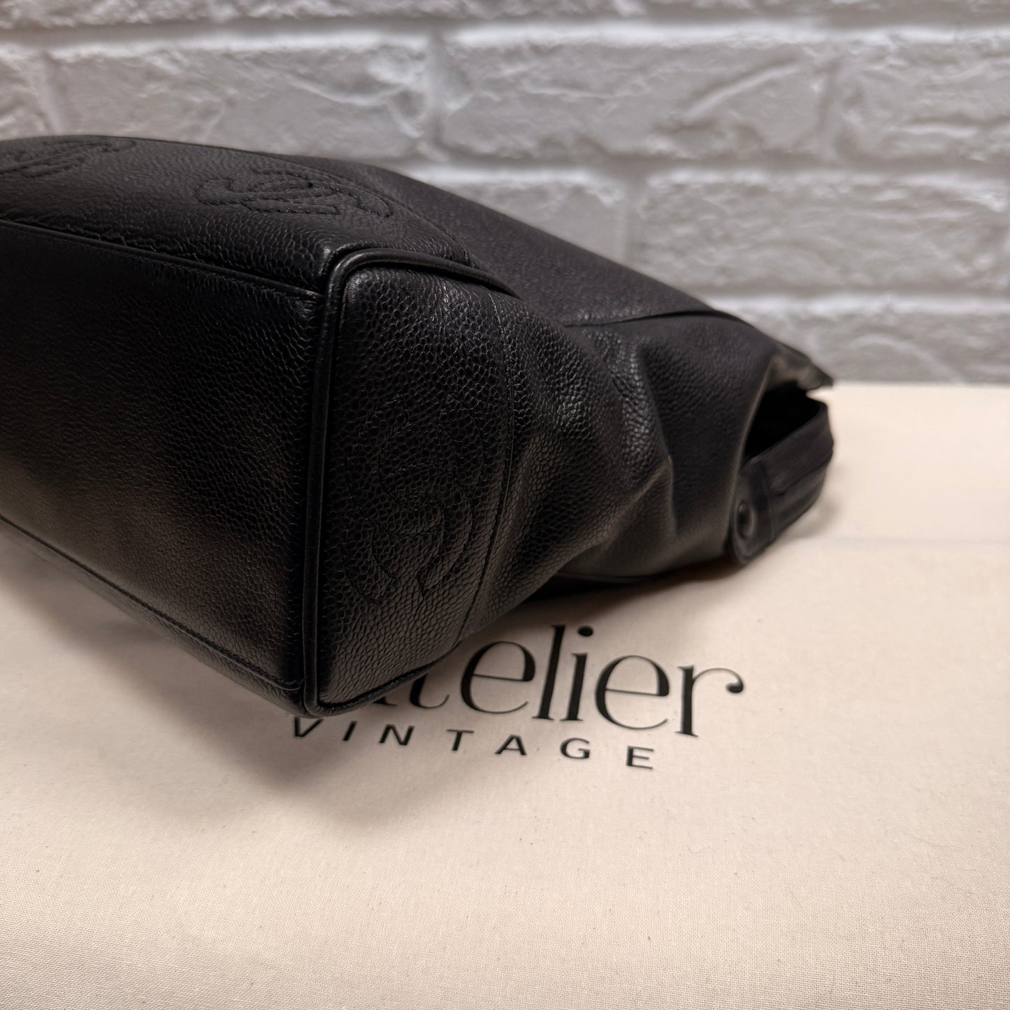 Chanel 1994 Black Triple CC Caviar Tote