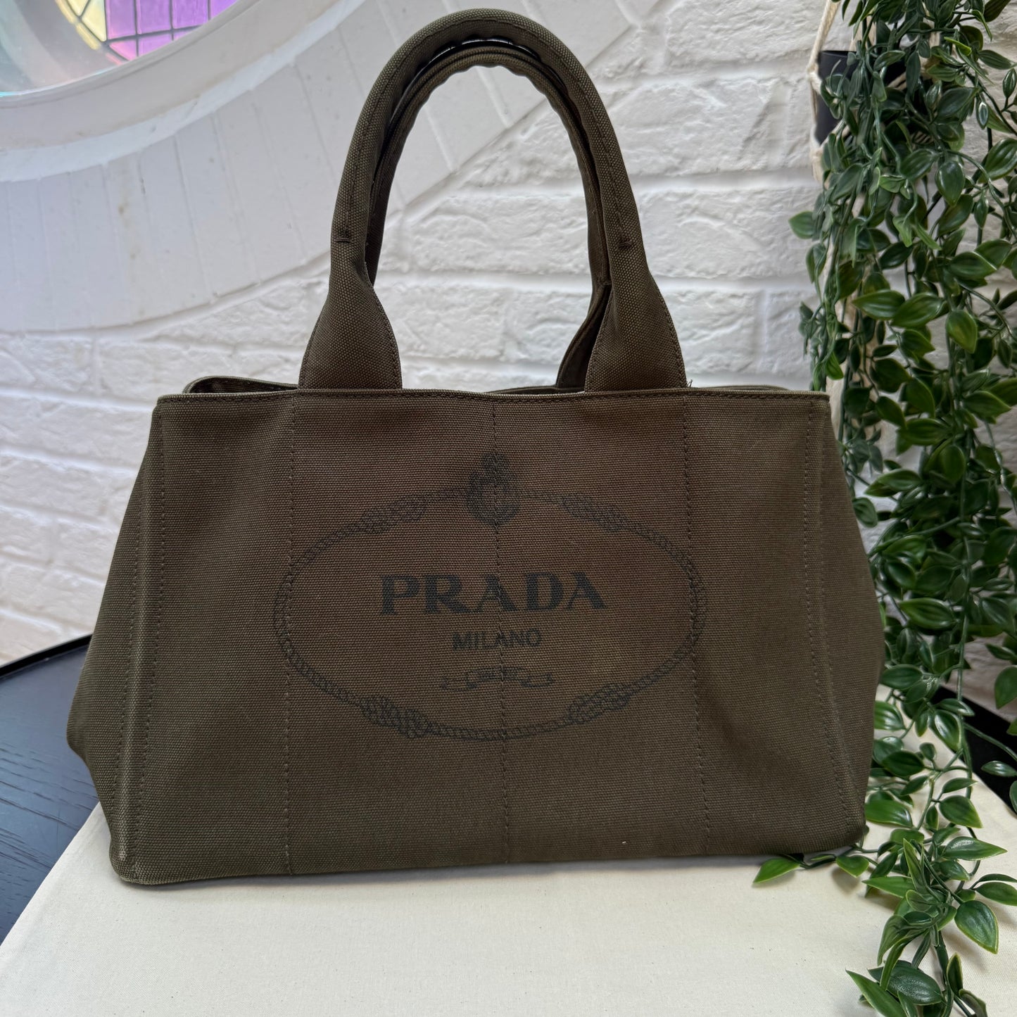 Prada 1990s Prada Canapa Canvas Tote