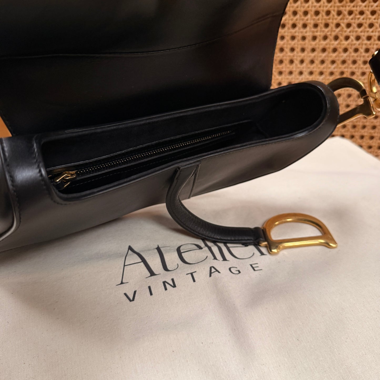 Dior 2018 Saddle Bag in Black Leather